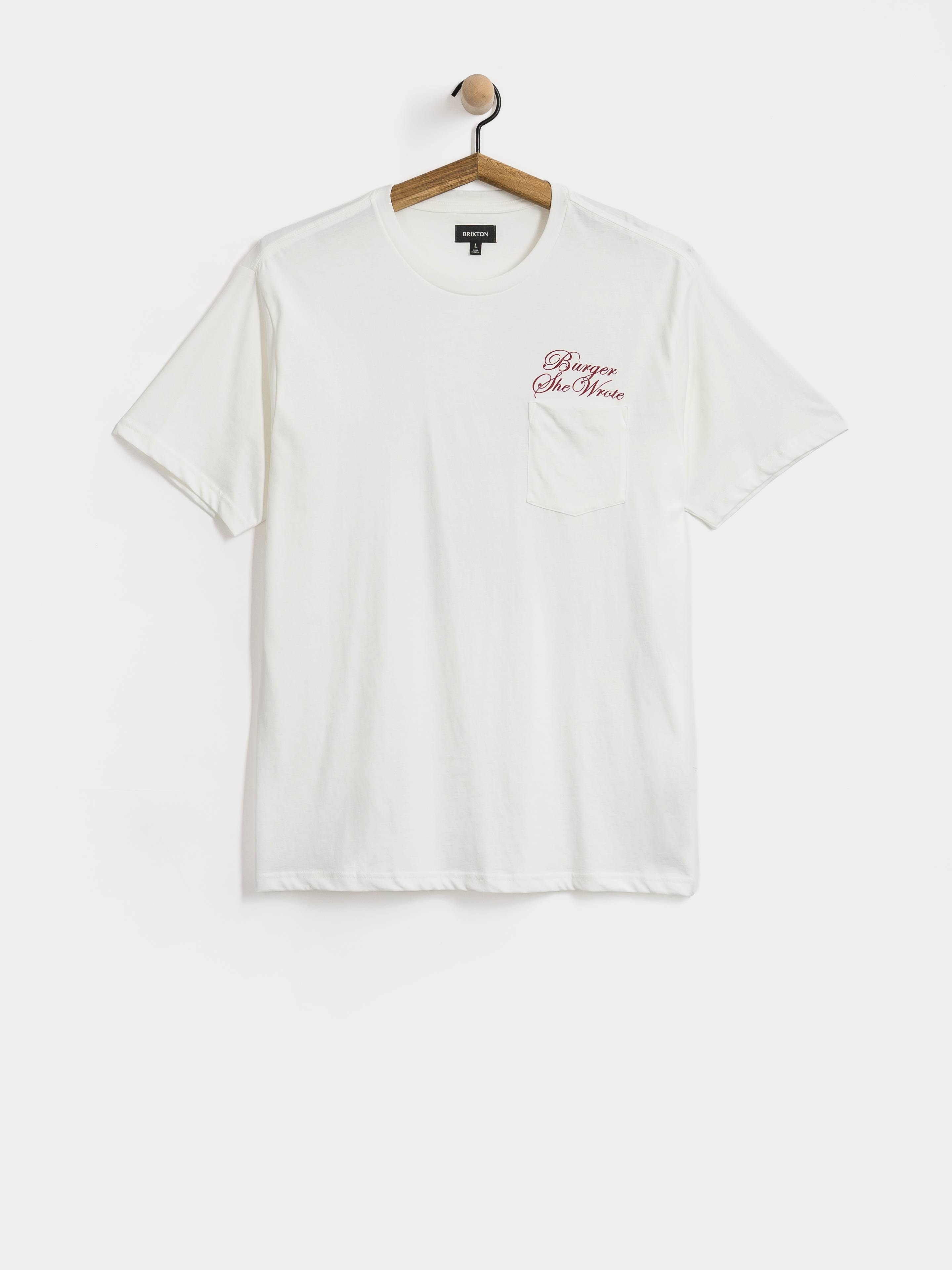 T-shirt Brixton Burger She Wrote Pocket (white)