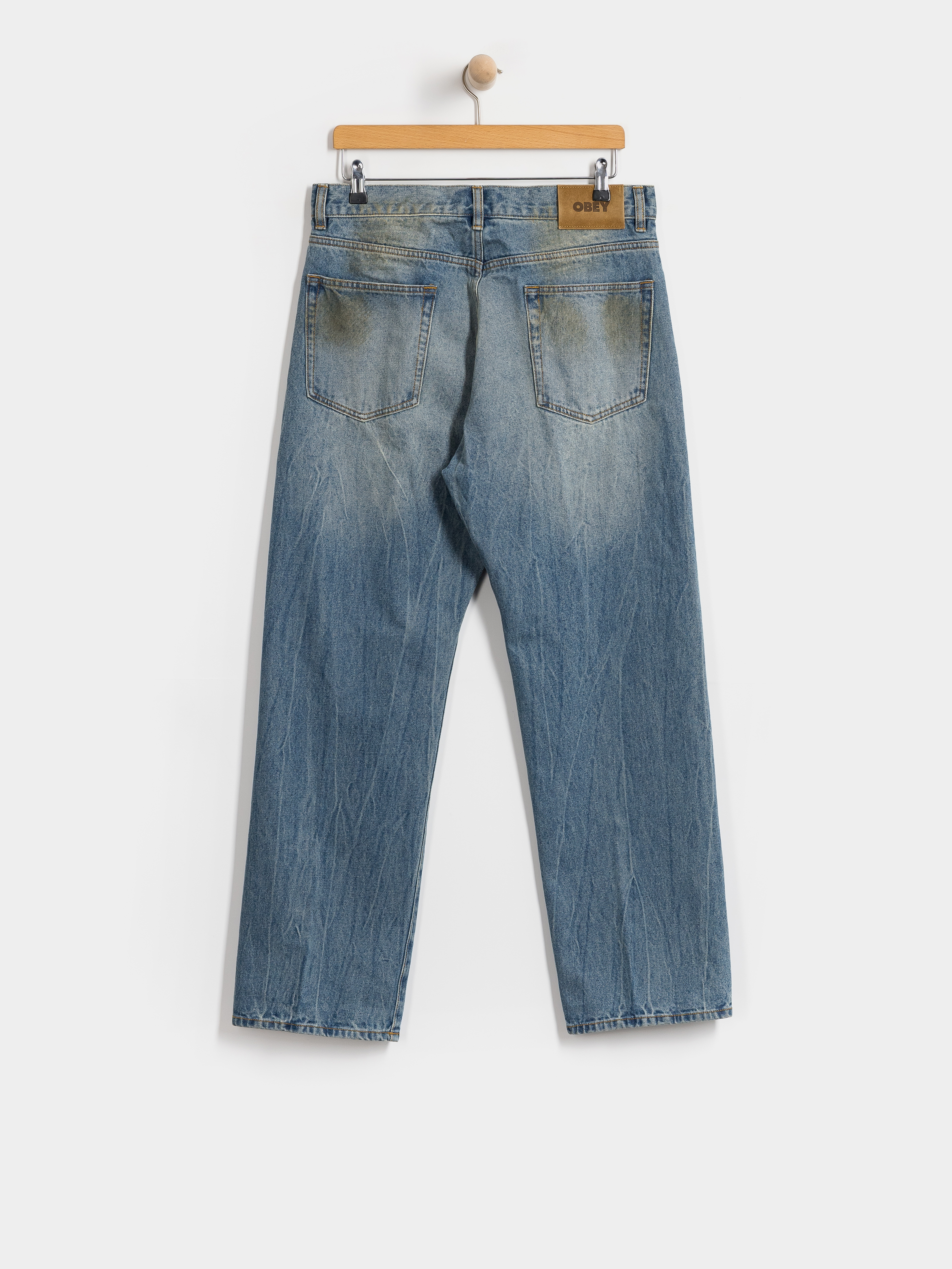 Spodnie OBEY Nelson Straight Denim (garage wash indigo)