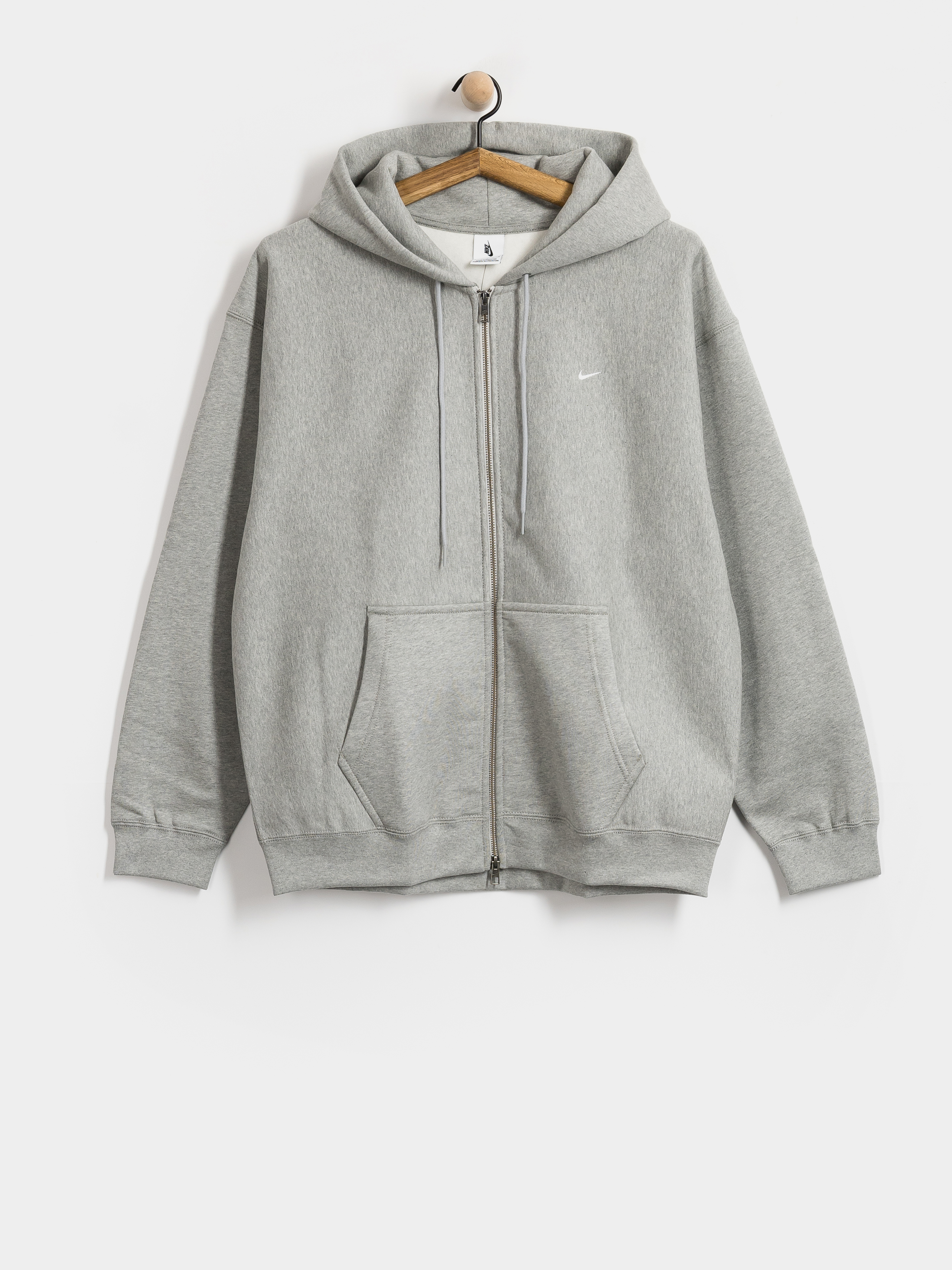 Bluza z kapturem Nike SB Solo Swoosh ZHD (dk grey heather/lt smoke grey/white)
