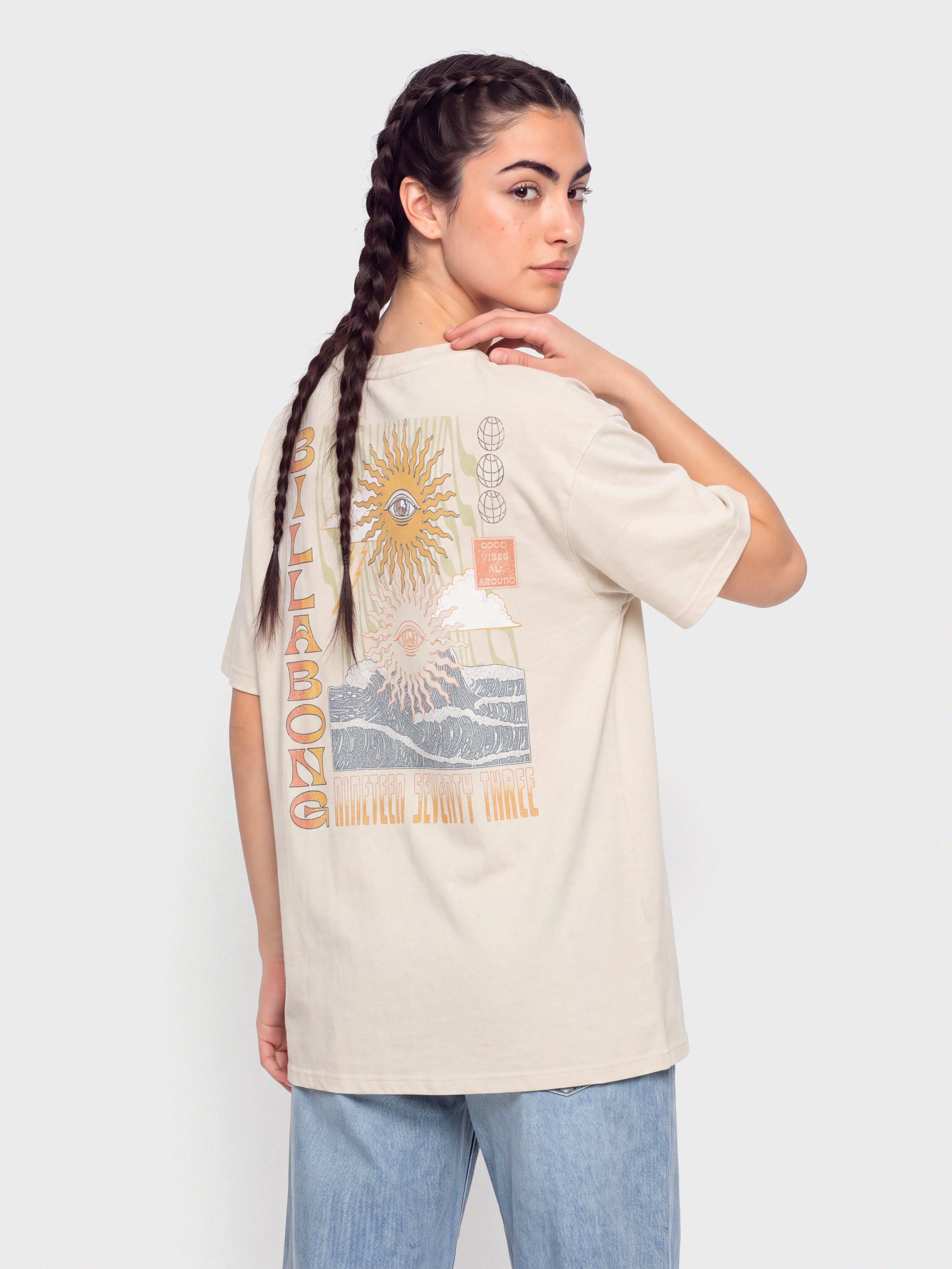 T-shirt Billabong Adiv Good Vibes True Boy Wmn (oatmeal)