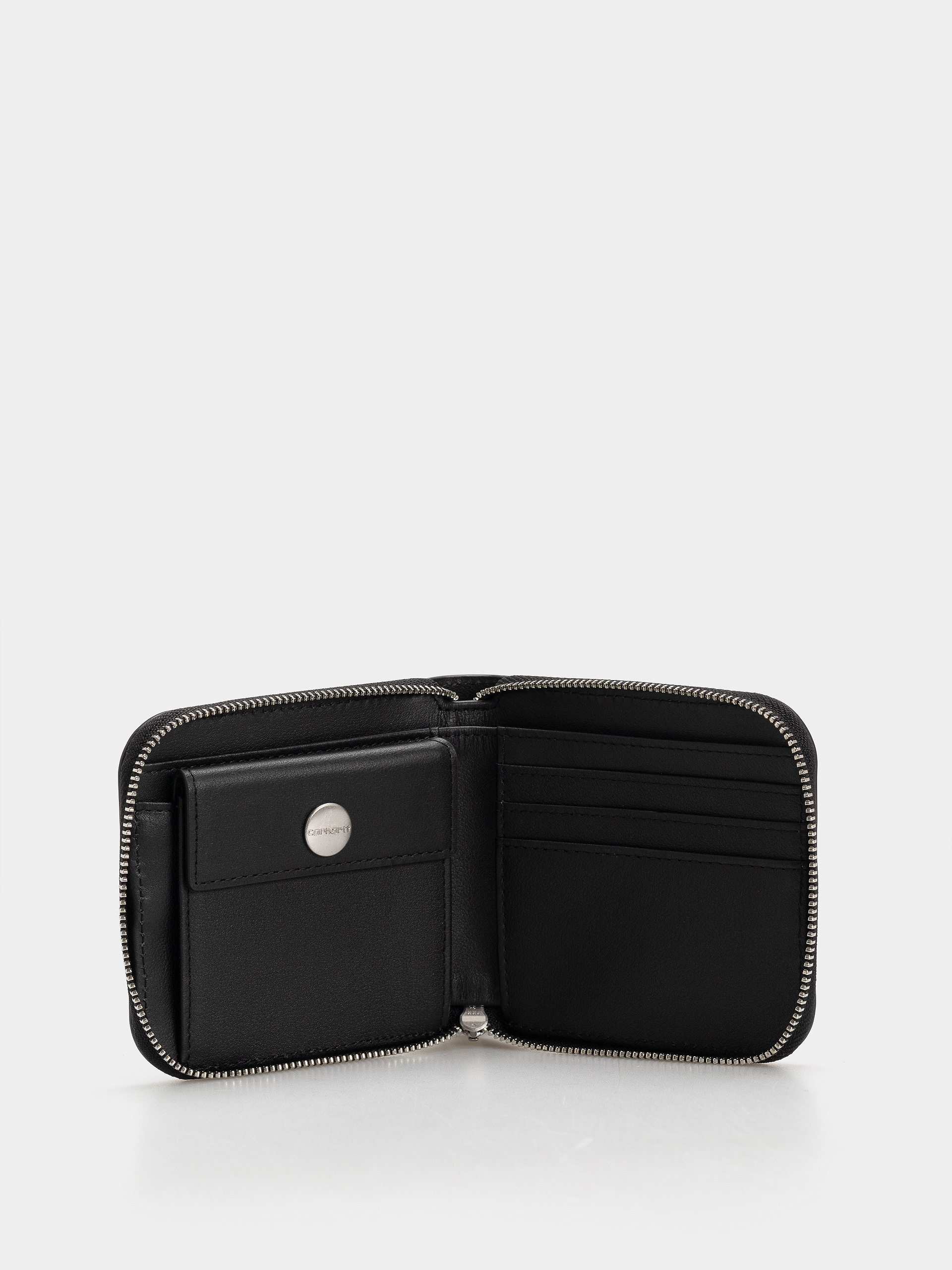 Portfel Carhartt WIP Leather (black/silver)