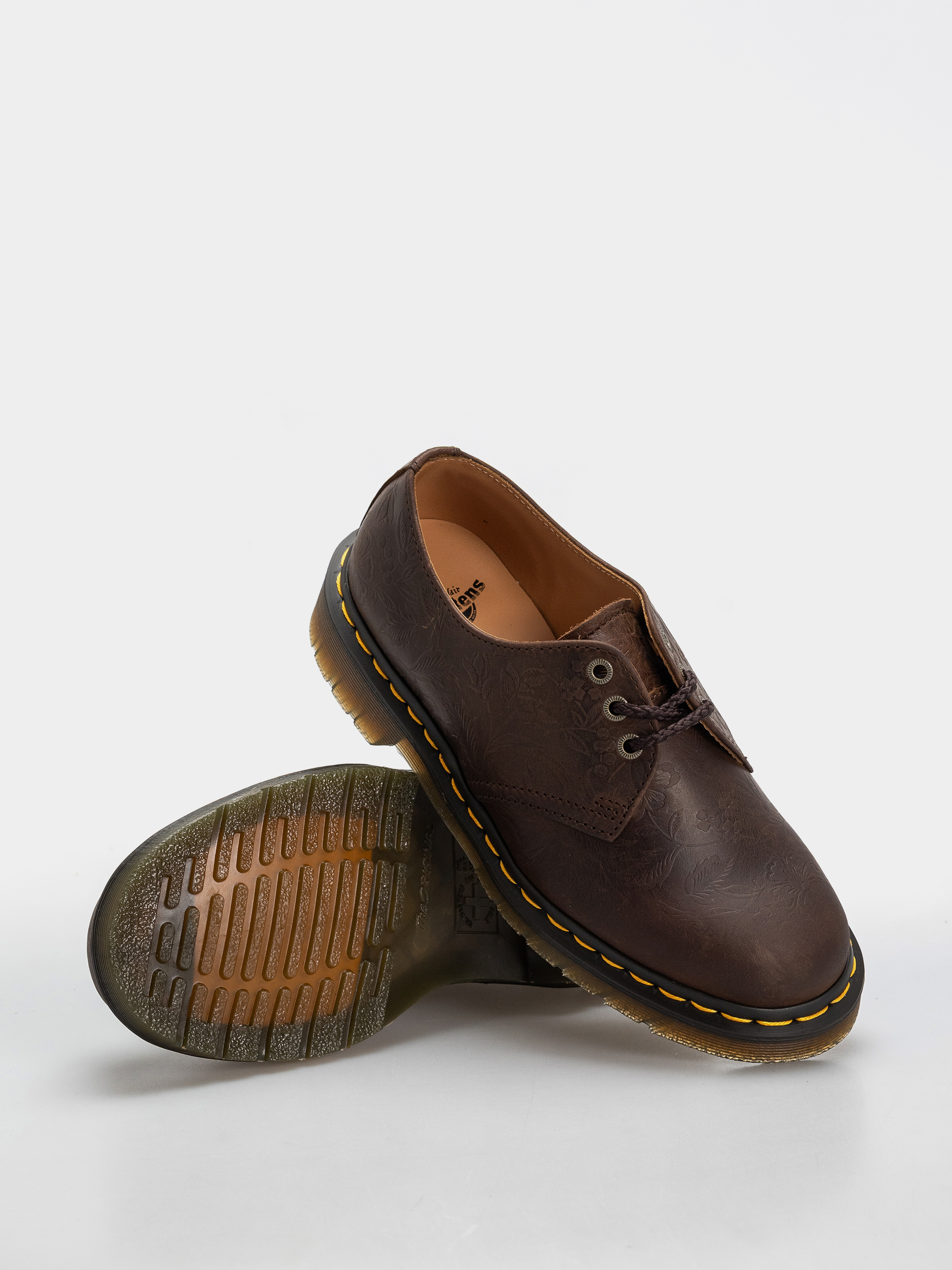 Buty Dr. Martens 1461 Emboss Floral Wmn (dark brown)
