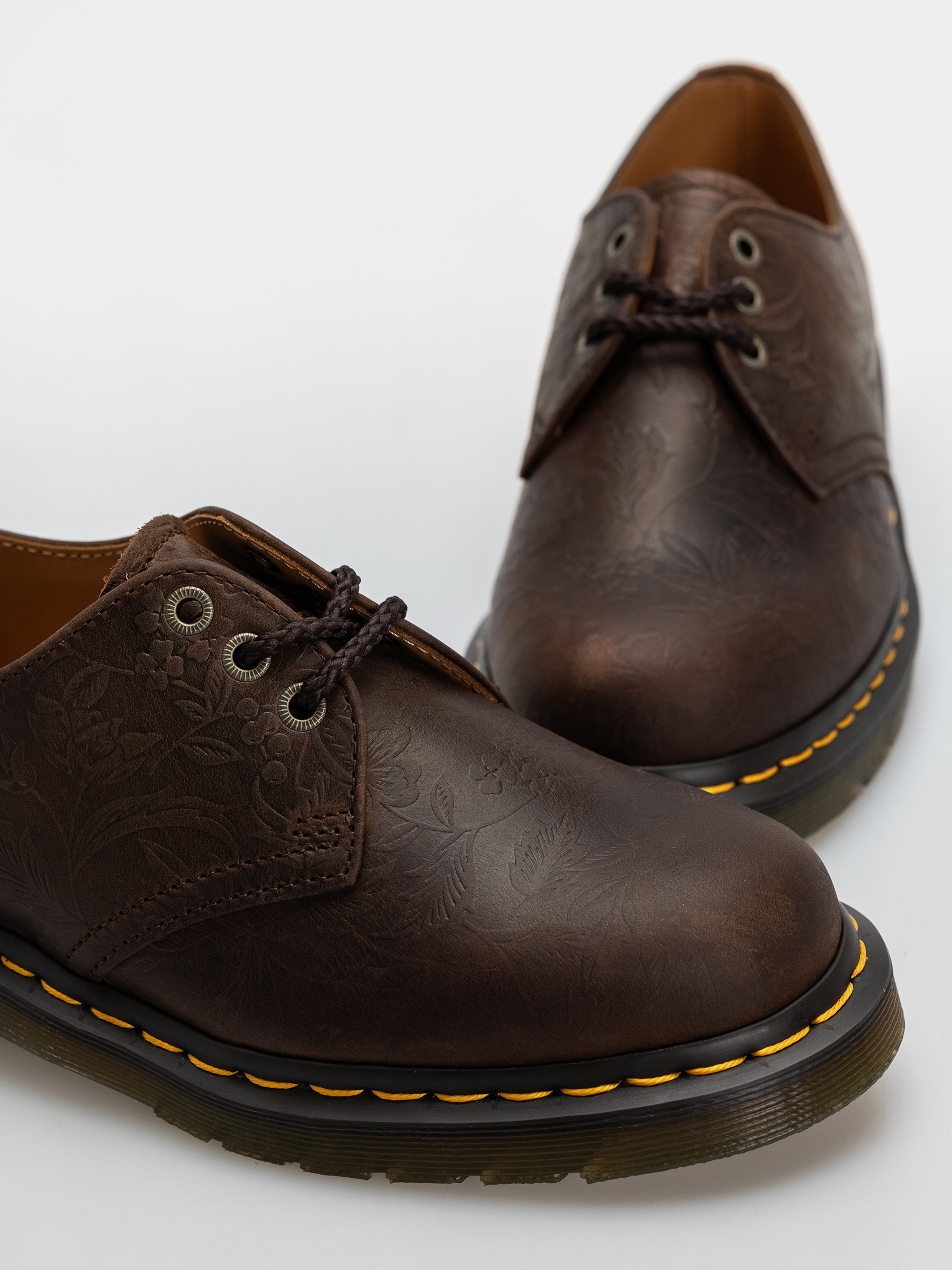 Buty Dr. Martens 1461 Emboss Floral Wmn (dark brown)
