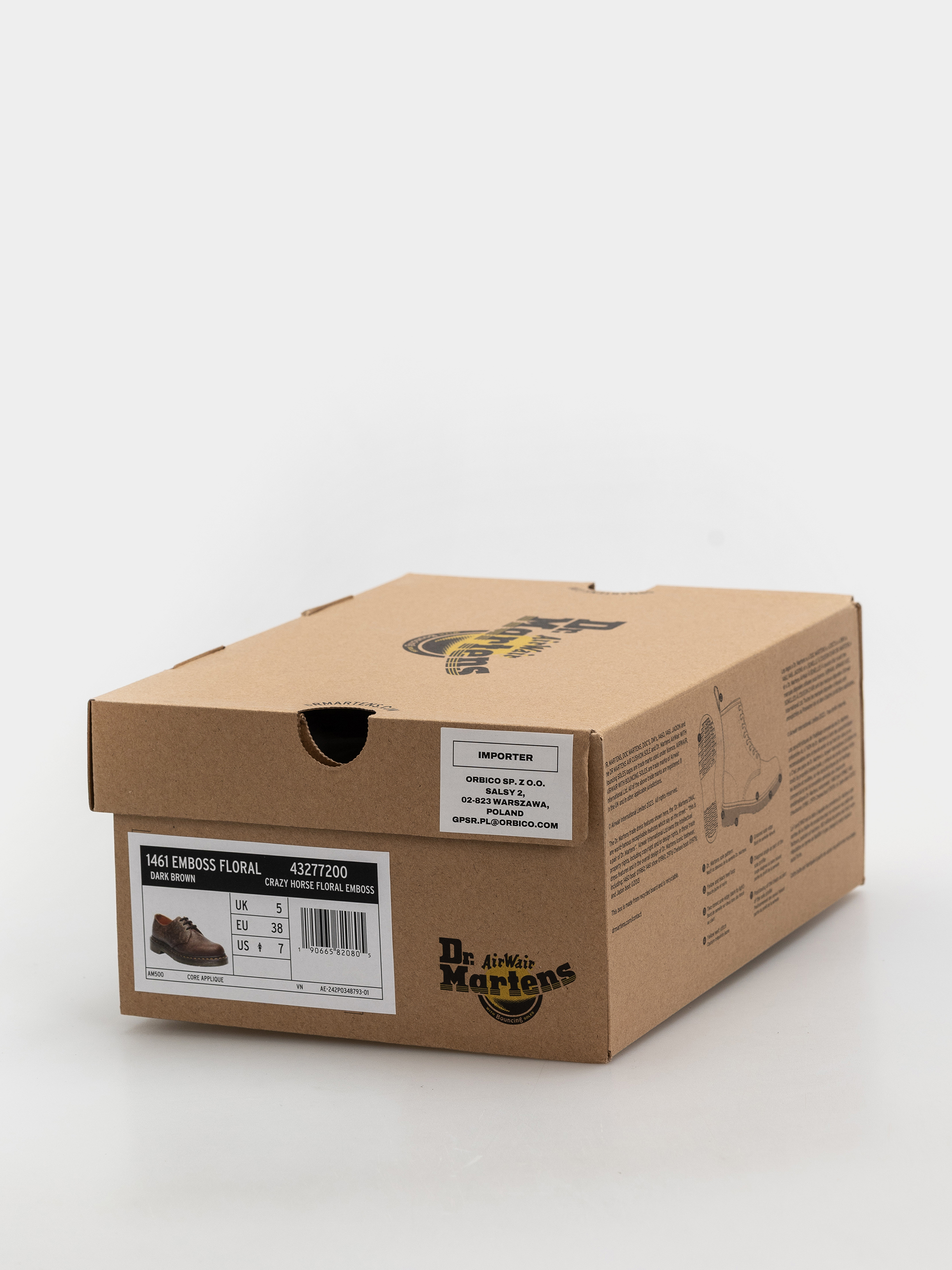 Buty Dr. Martens 1461 Emboss Floral Wmn (dark brown)