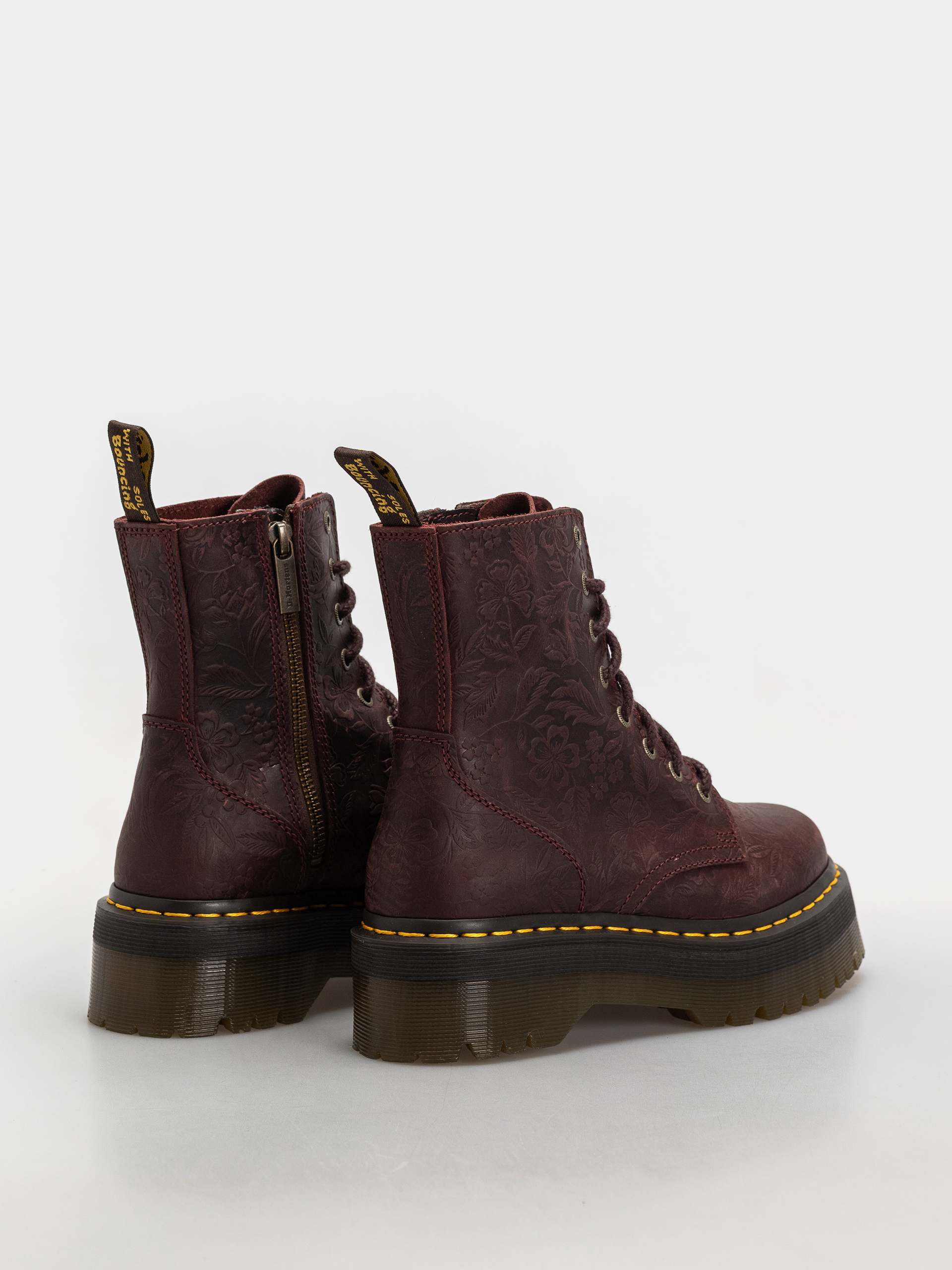 Buty Dr. Martens Jadon Emboss Floral Wmn (cherry red)