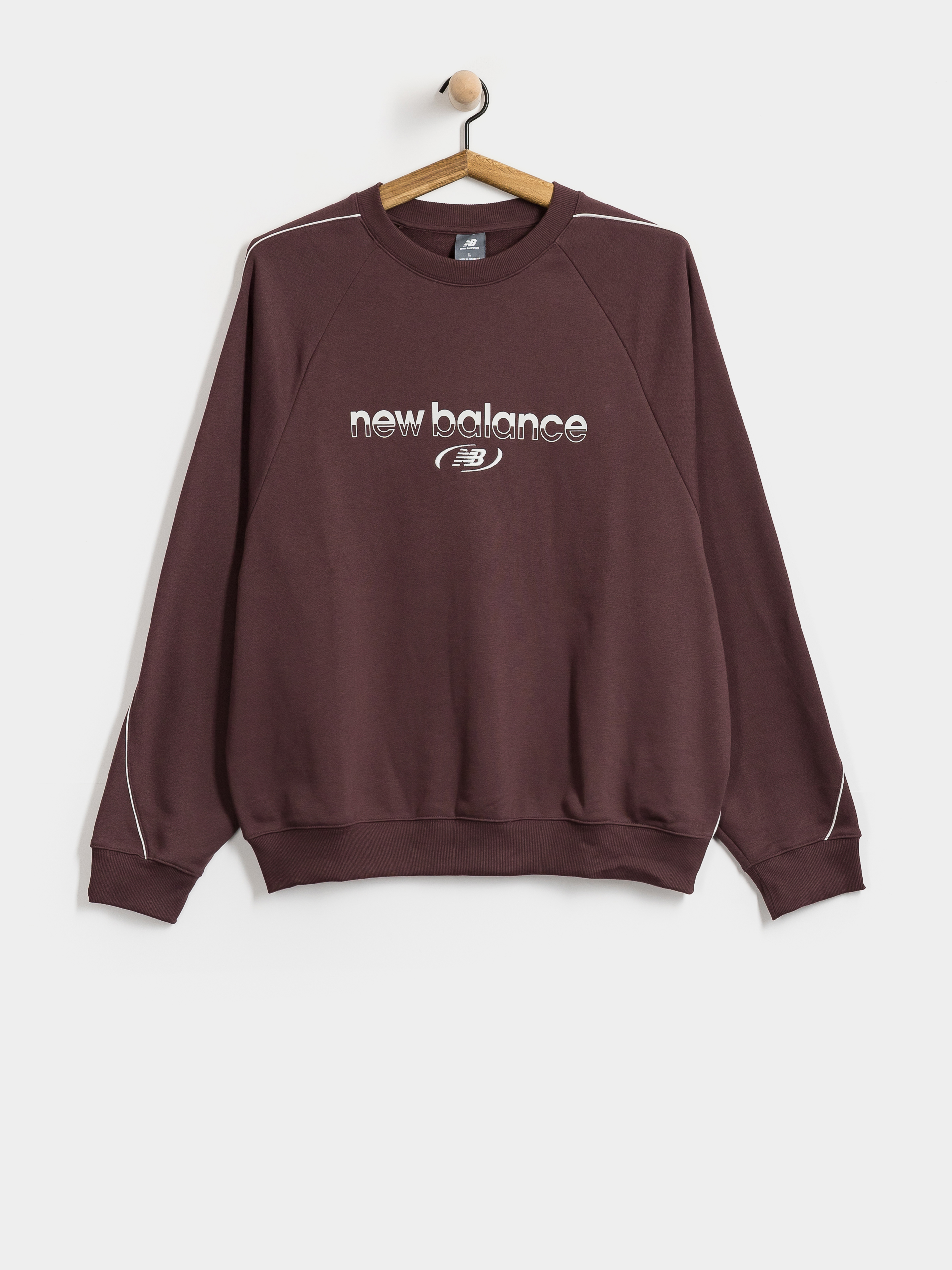 Bluza New Balance Trackside French Terry (cherry leather)