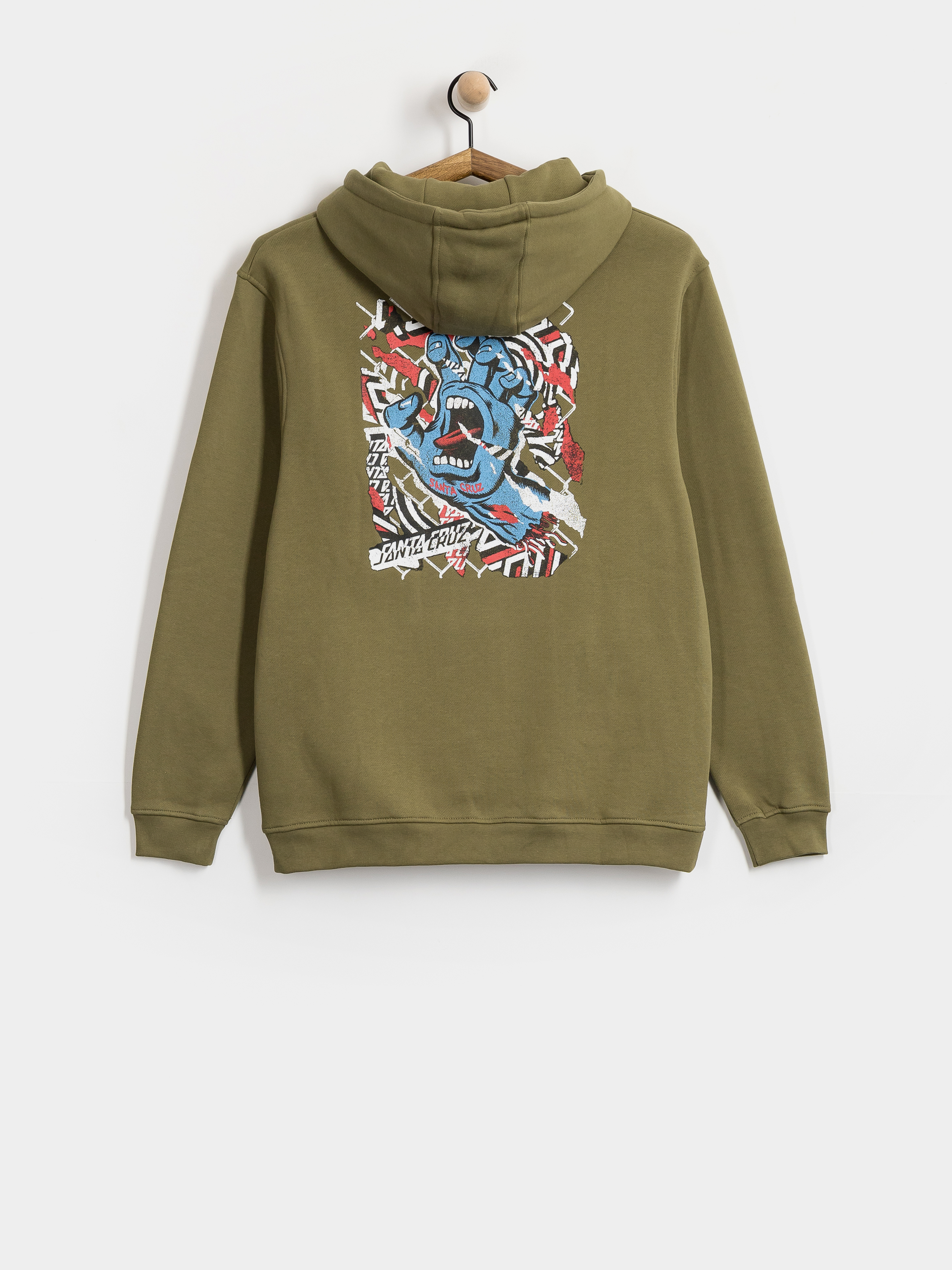 Bluza z kapturem Santa Cruz Damaged Hand HD (deep olive)