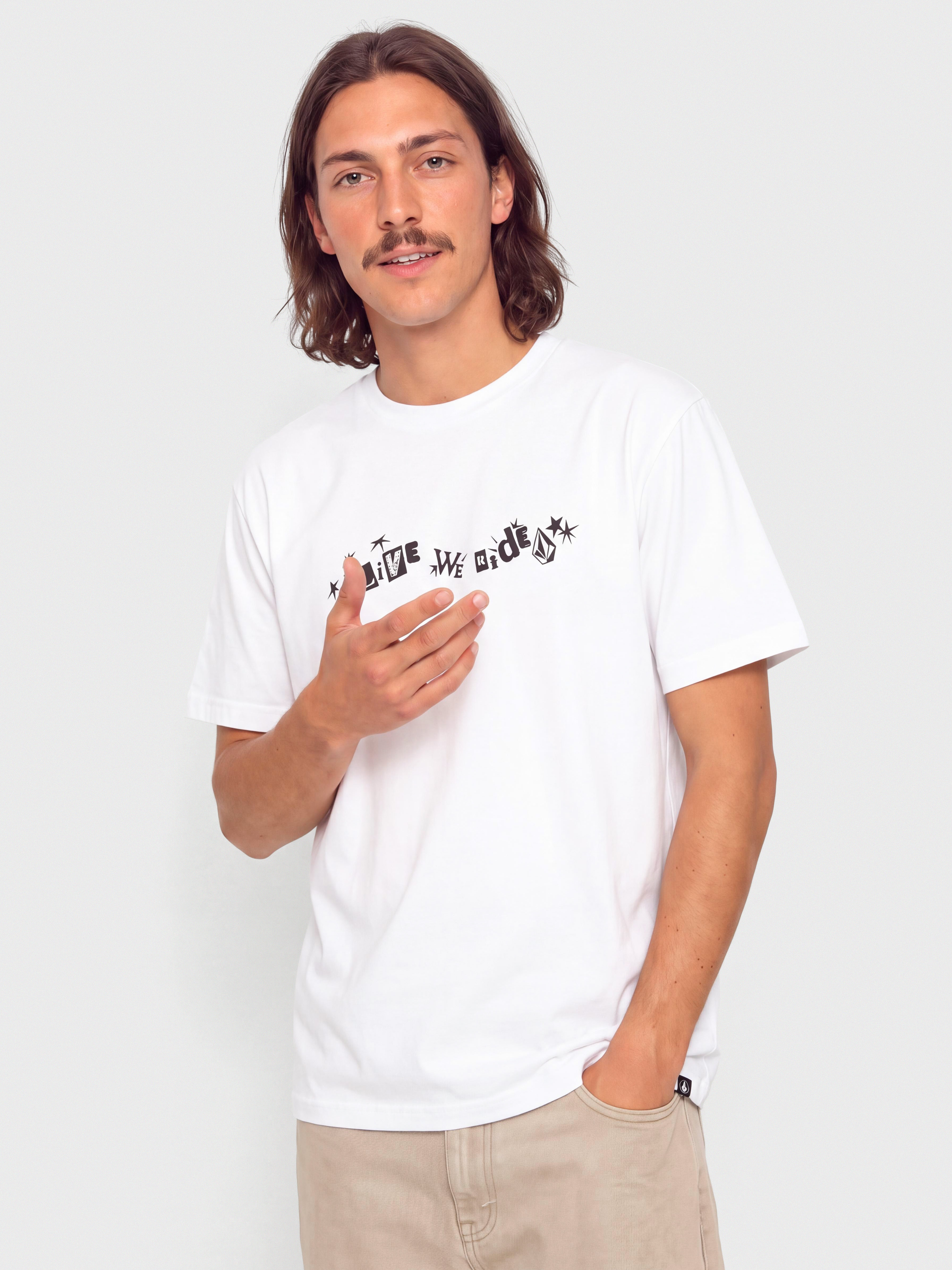 T-shirt Volcom Alive We Ride Lse (white)