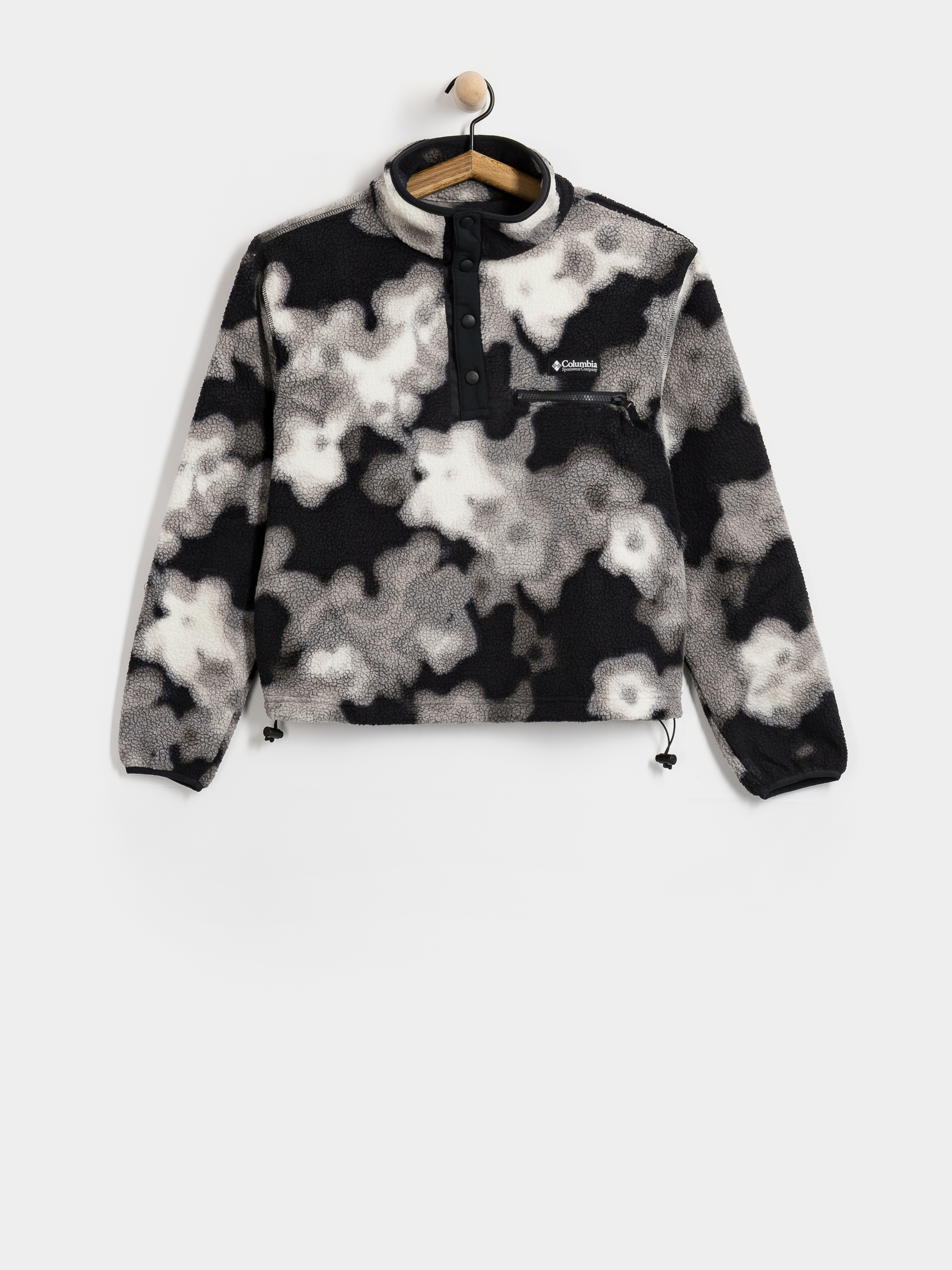 Damski Polar Columbia Helvetia II Printed Cropped Half Snap (black/dyeflowe)