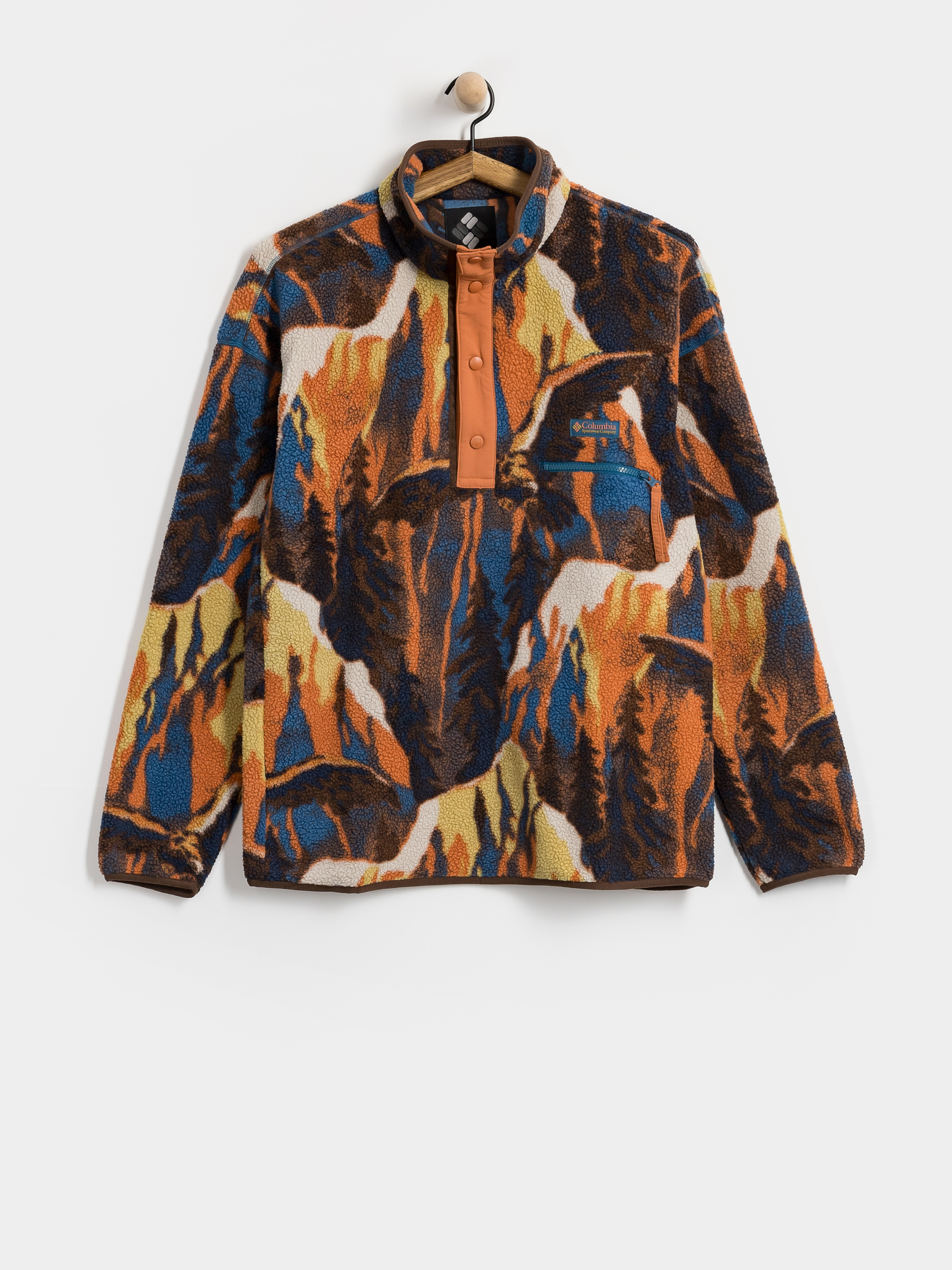 Polar Columbia Helvetia II Printed Half Snap (teak brown soar)