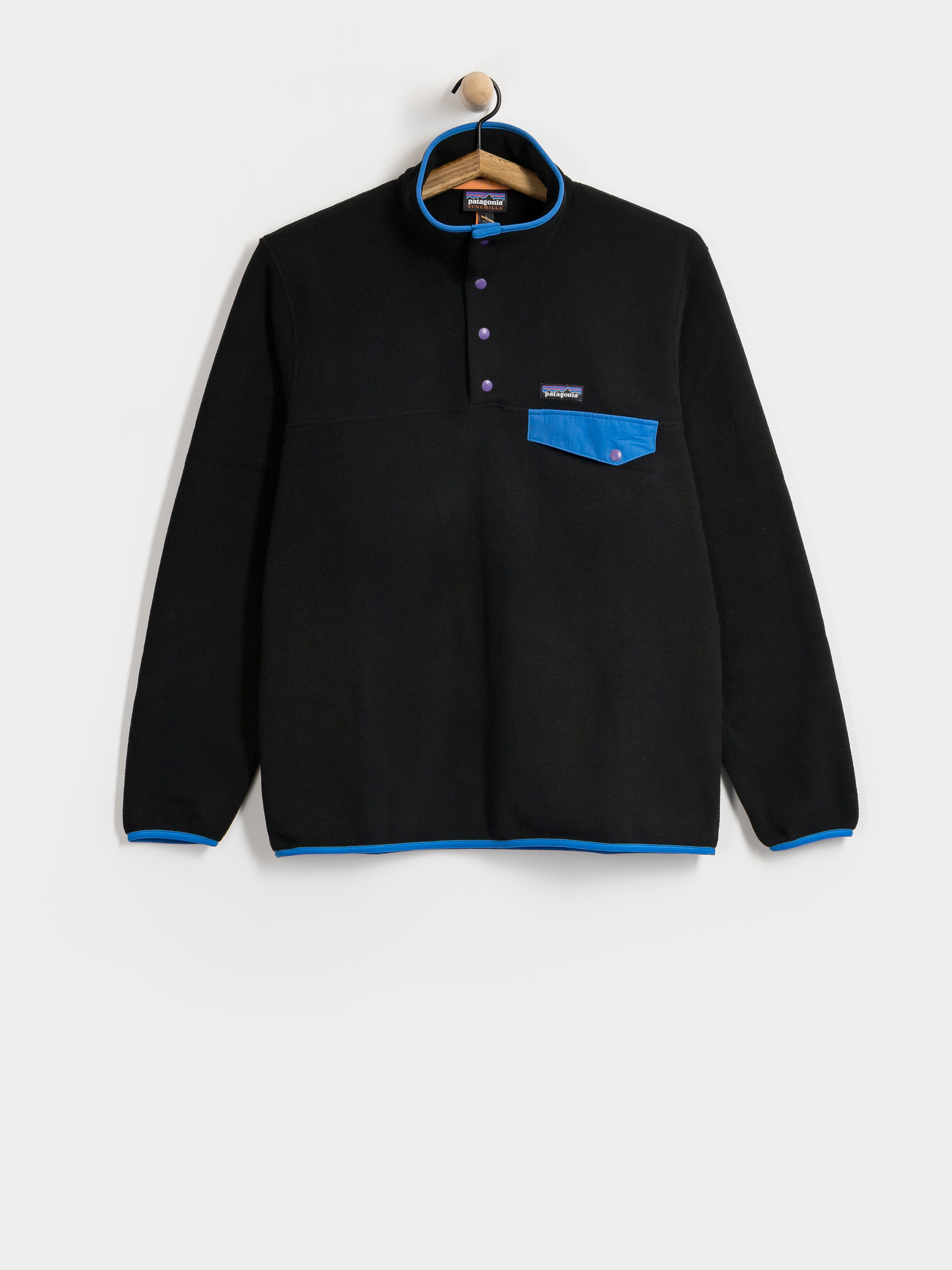 Polar Patagonia LW Synch Snap T (black w/p6 blue)