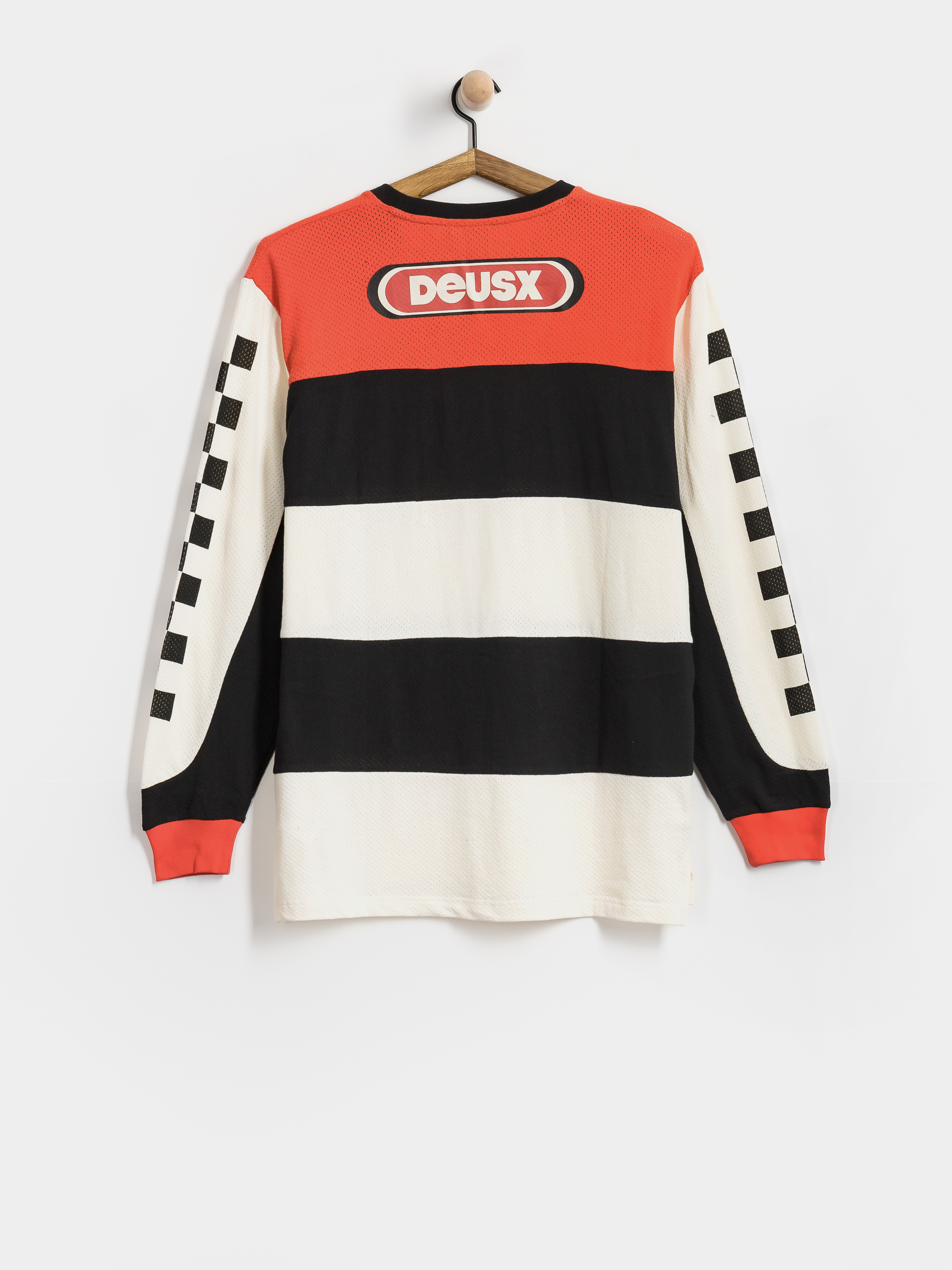 Longsleeve Deus Ex Machina Vilander Moto Jersey (valiant red combo)