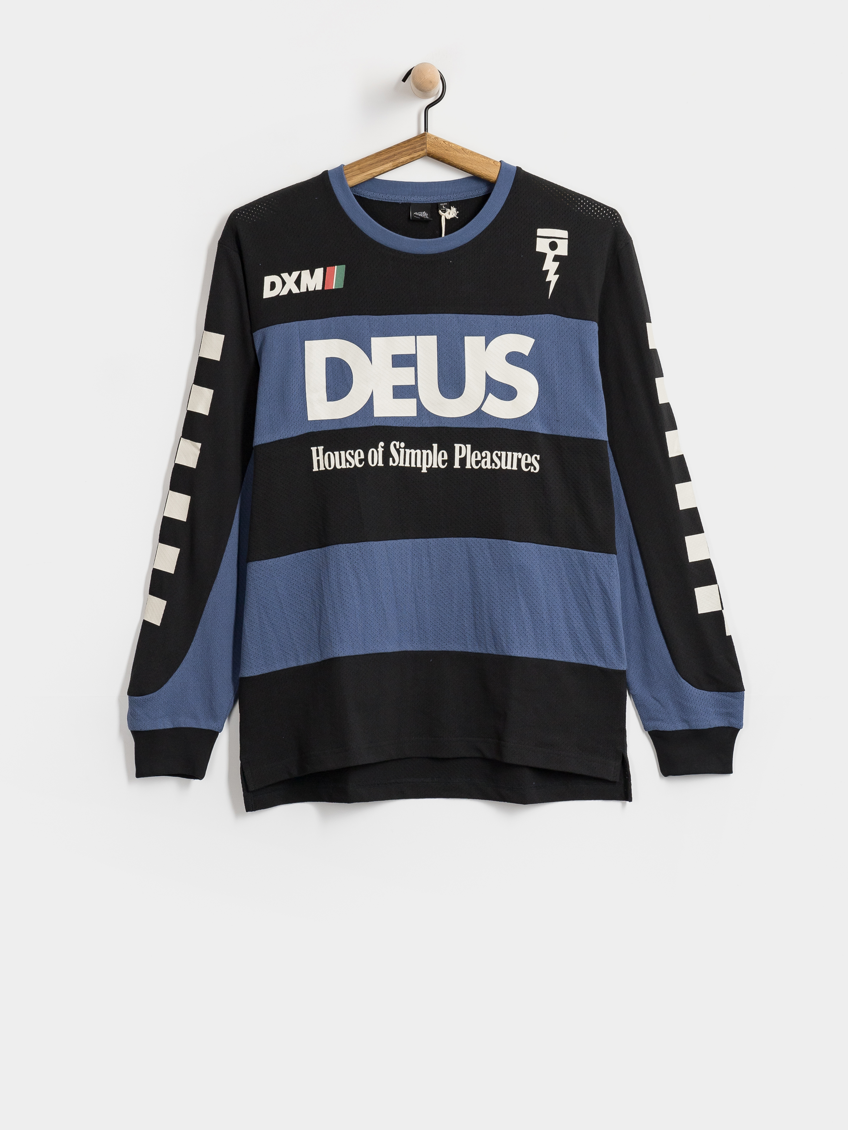 Longsleeve Deus Ex Machina Vilander Moto Jersey (mechanic blue combo)