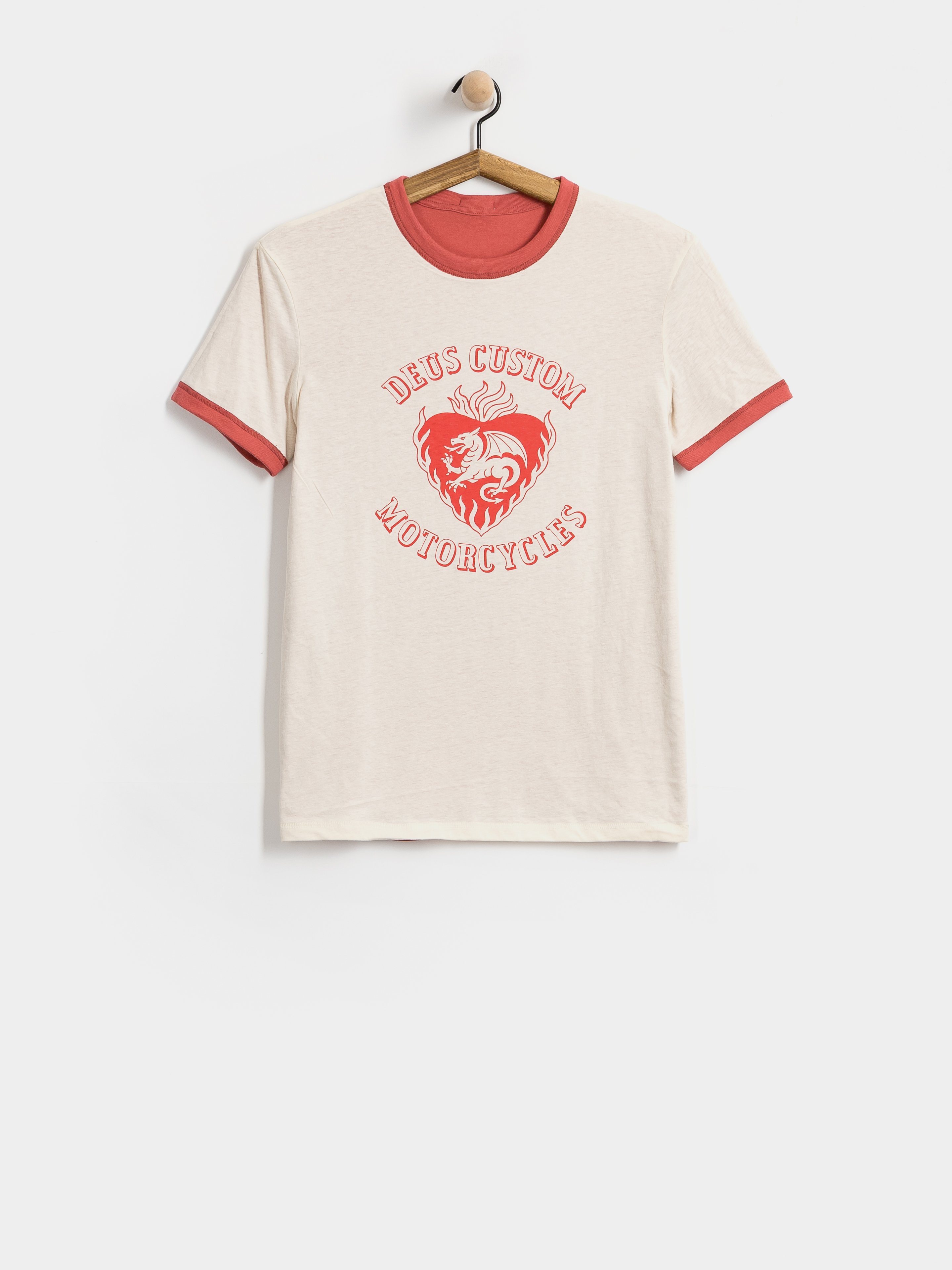 T-shirt Deus Ex Machina Two Minds Ringer (dirty white/red apple)