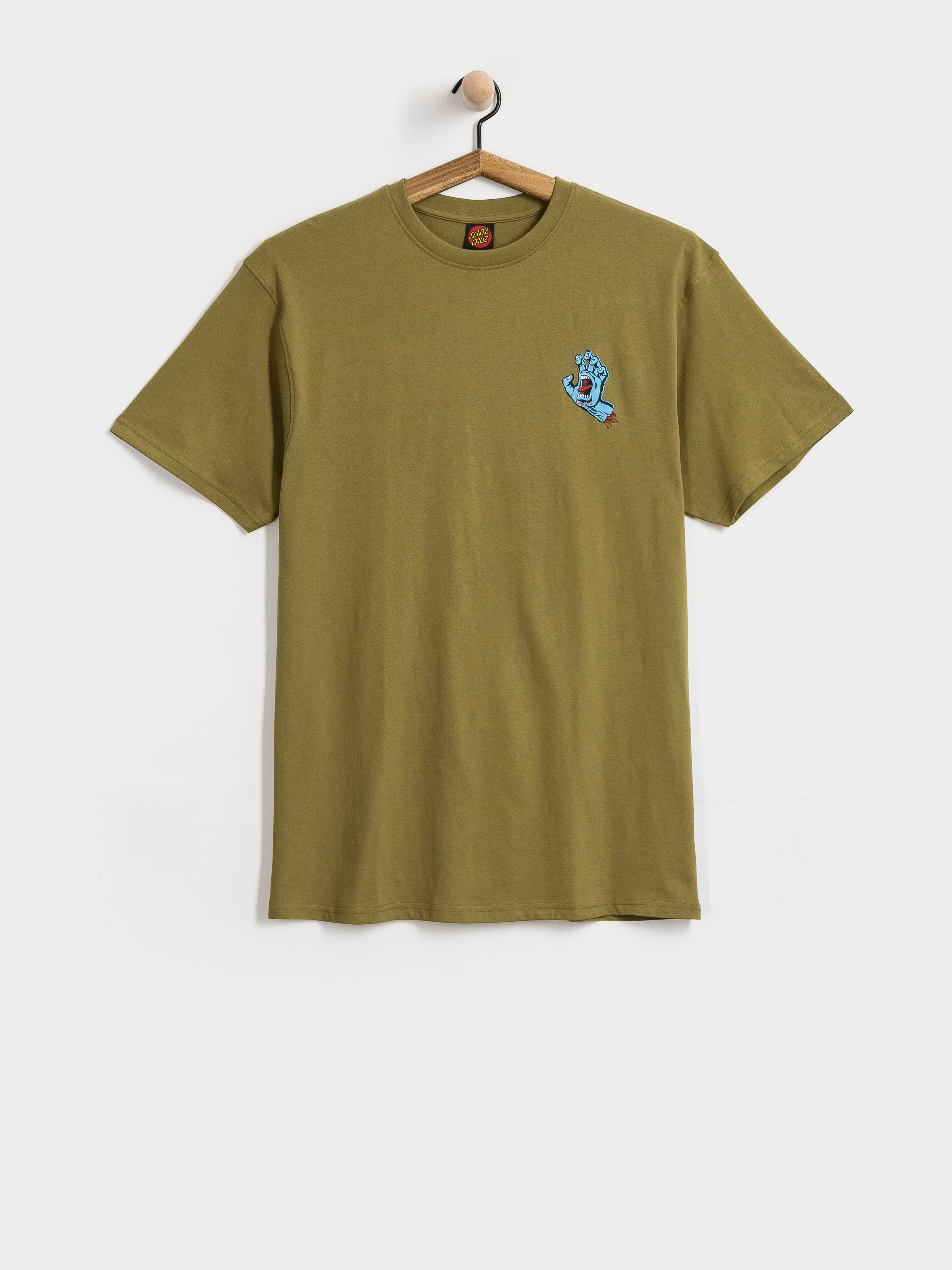 T-shirt Santa Cruz Screaming Hand Chest (deep olive)