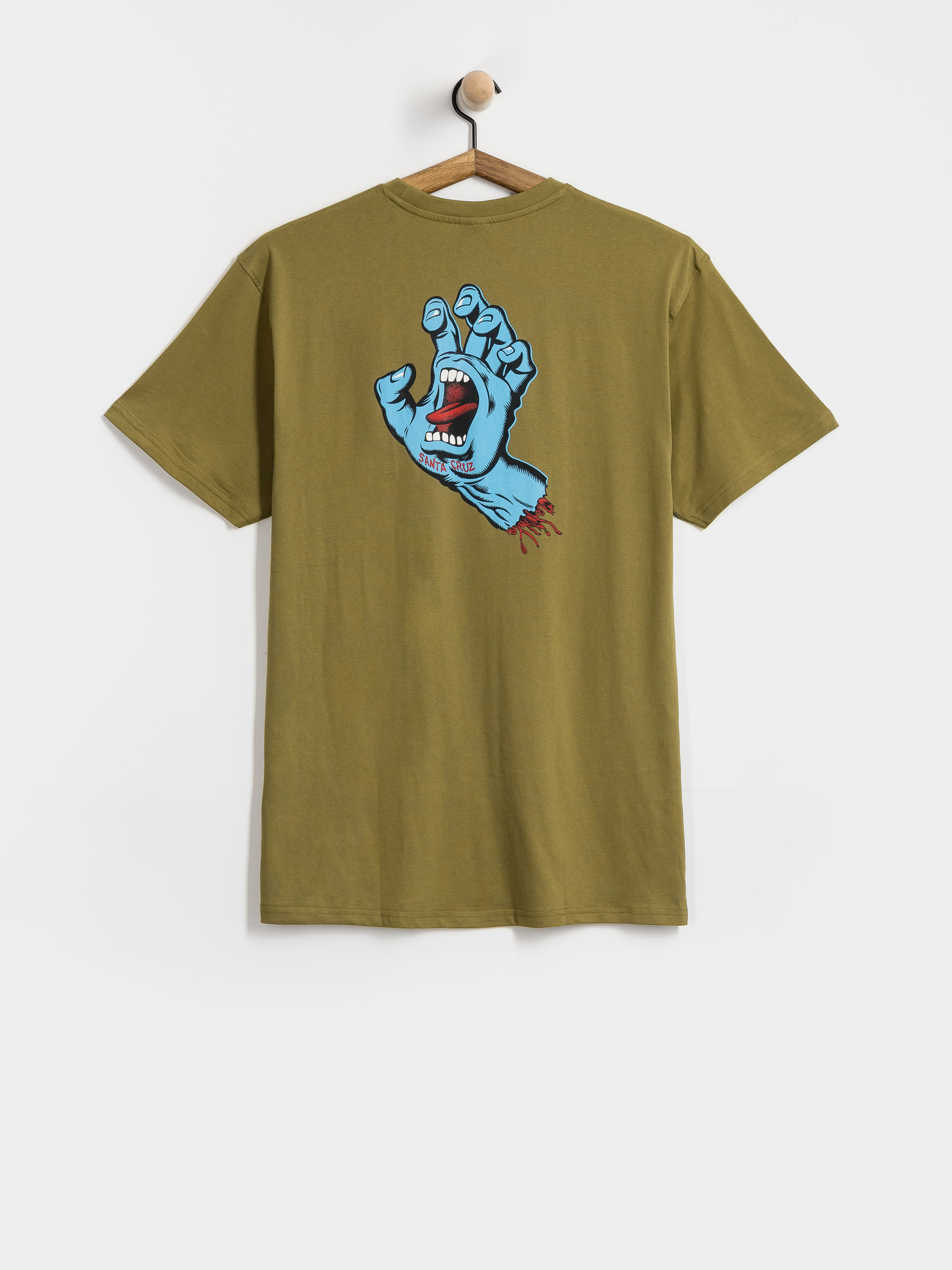 T-shirt Santa Cruz Screaming Hand Chest (deep olive)