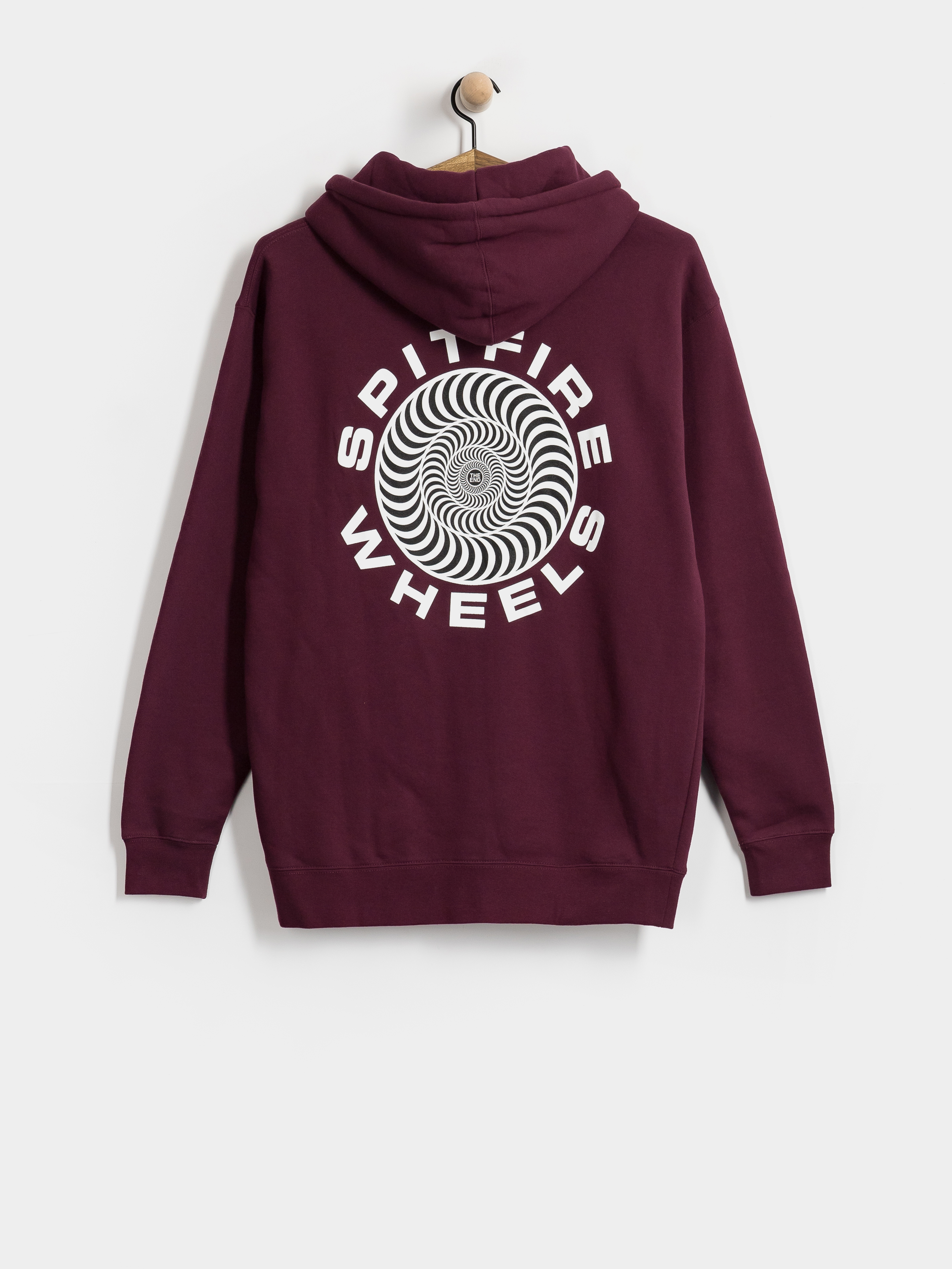Bluza z kapturem Spitfire Classic 87 Swirl Fill HD (maroon w/white&black prints)