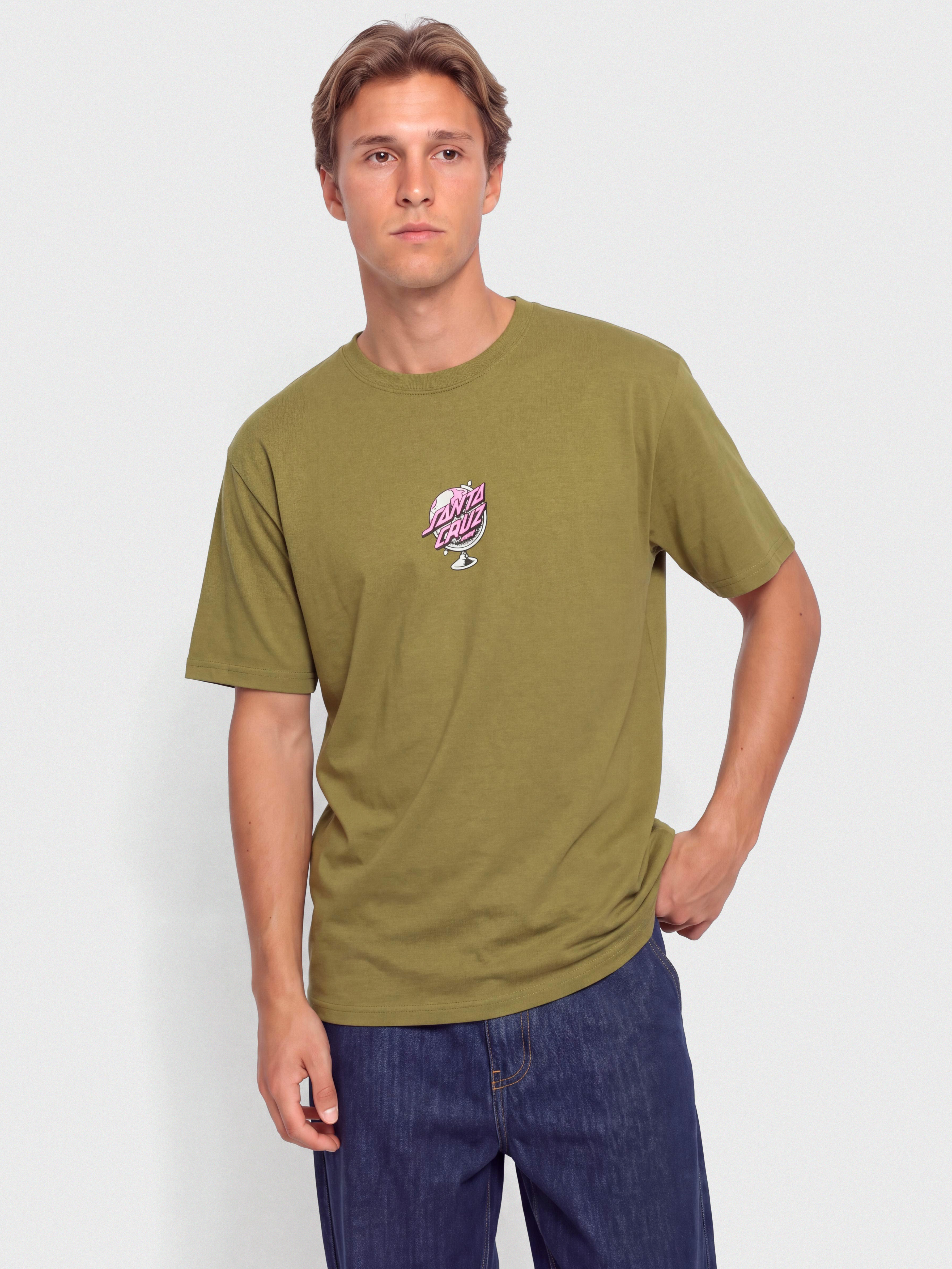 T-shirt Santa Cruz Knibbs Cryptic World Centre (deep olive)