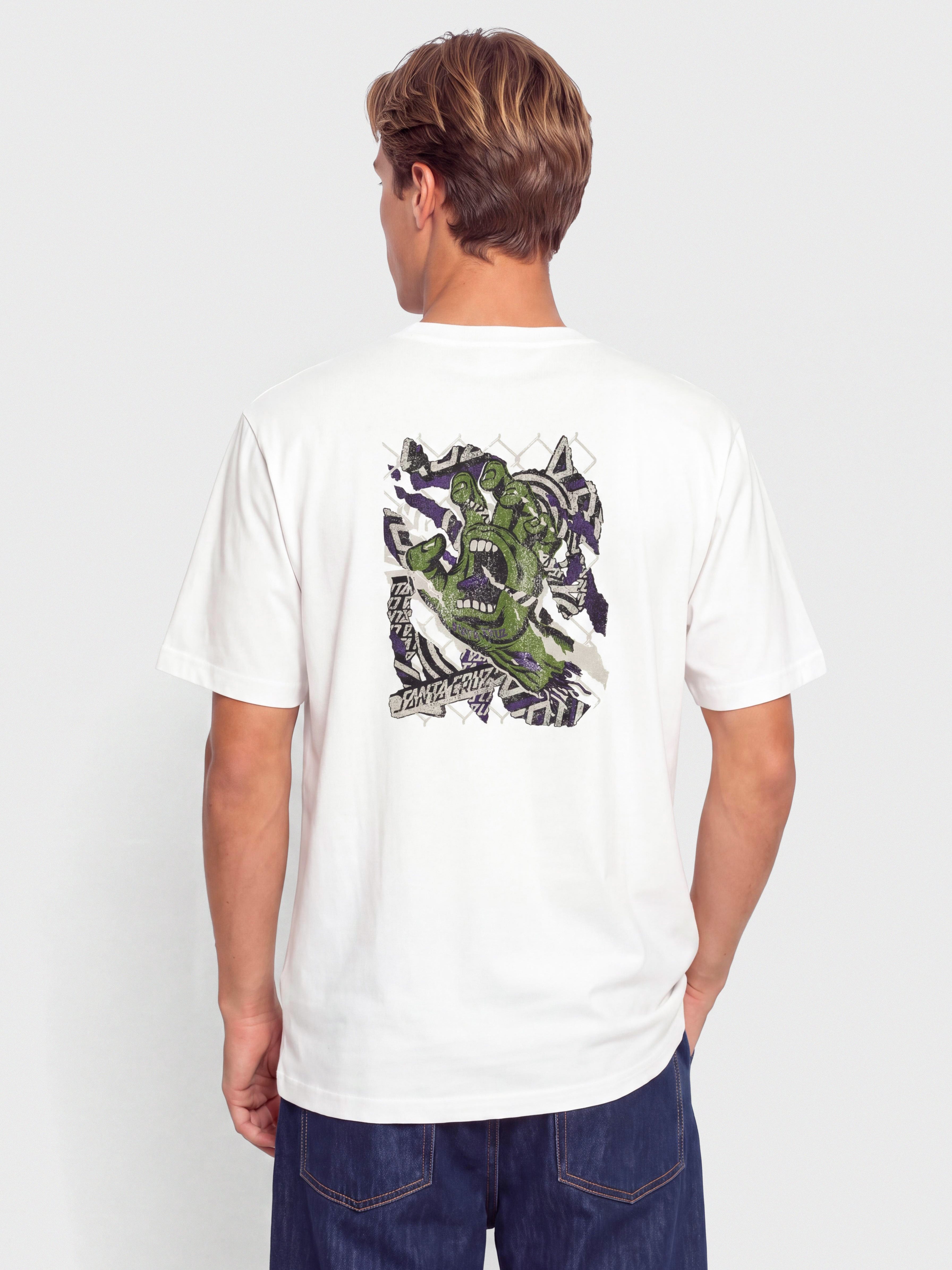 T-shirt Santa Cruz Damaged Hand (white)