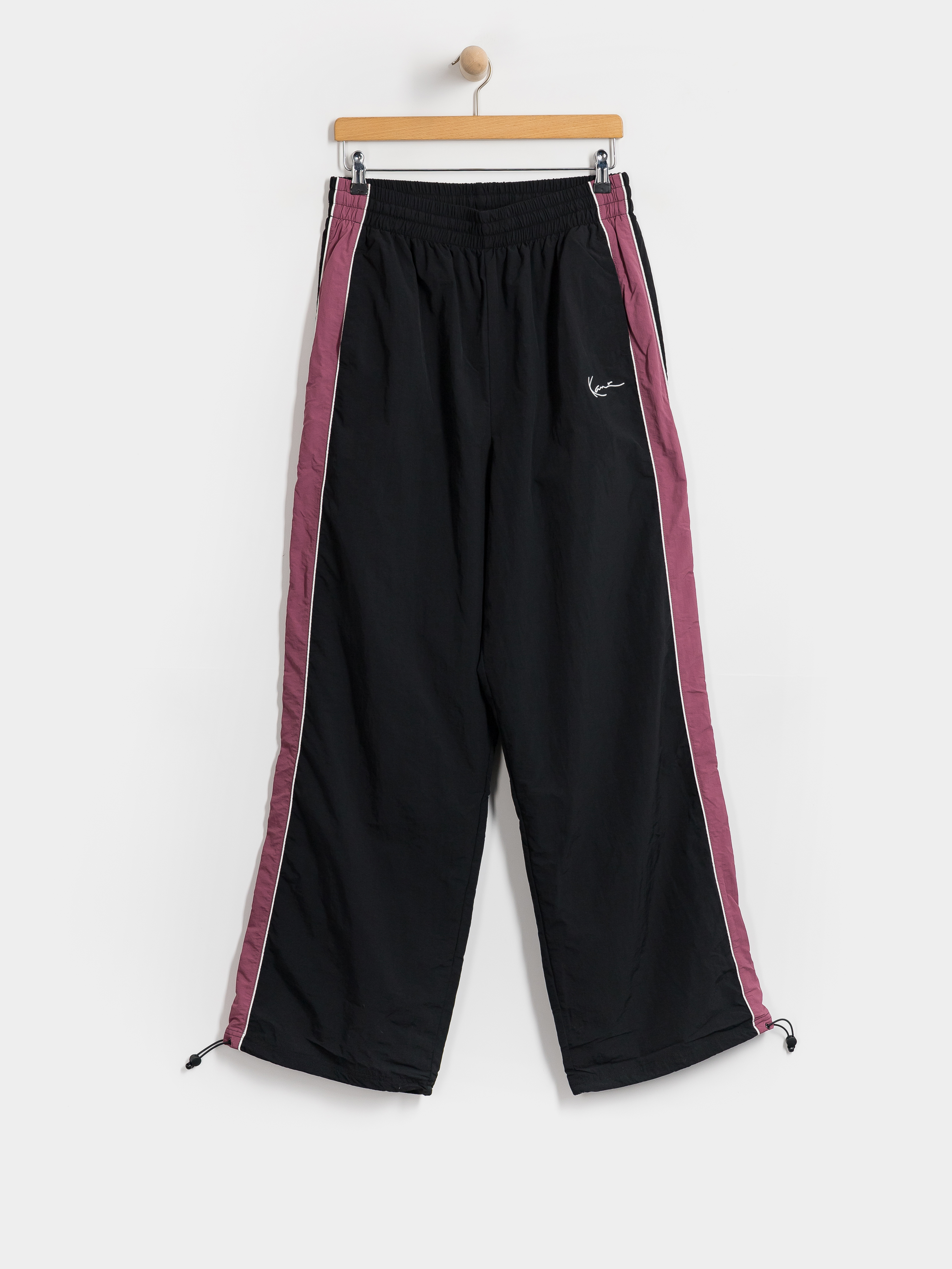 Spodnie Karl Kani Signature Sidestripe Baggy Track (black/berry)