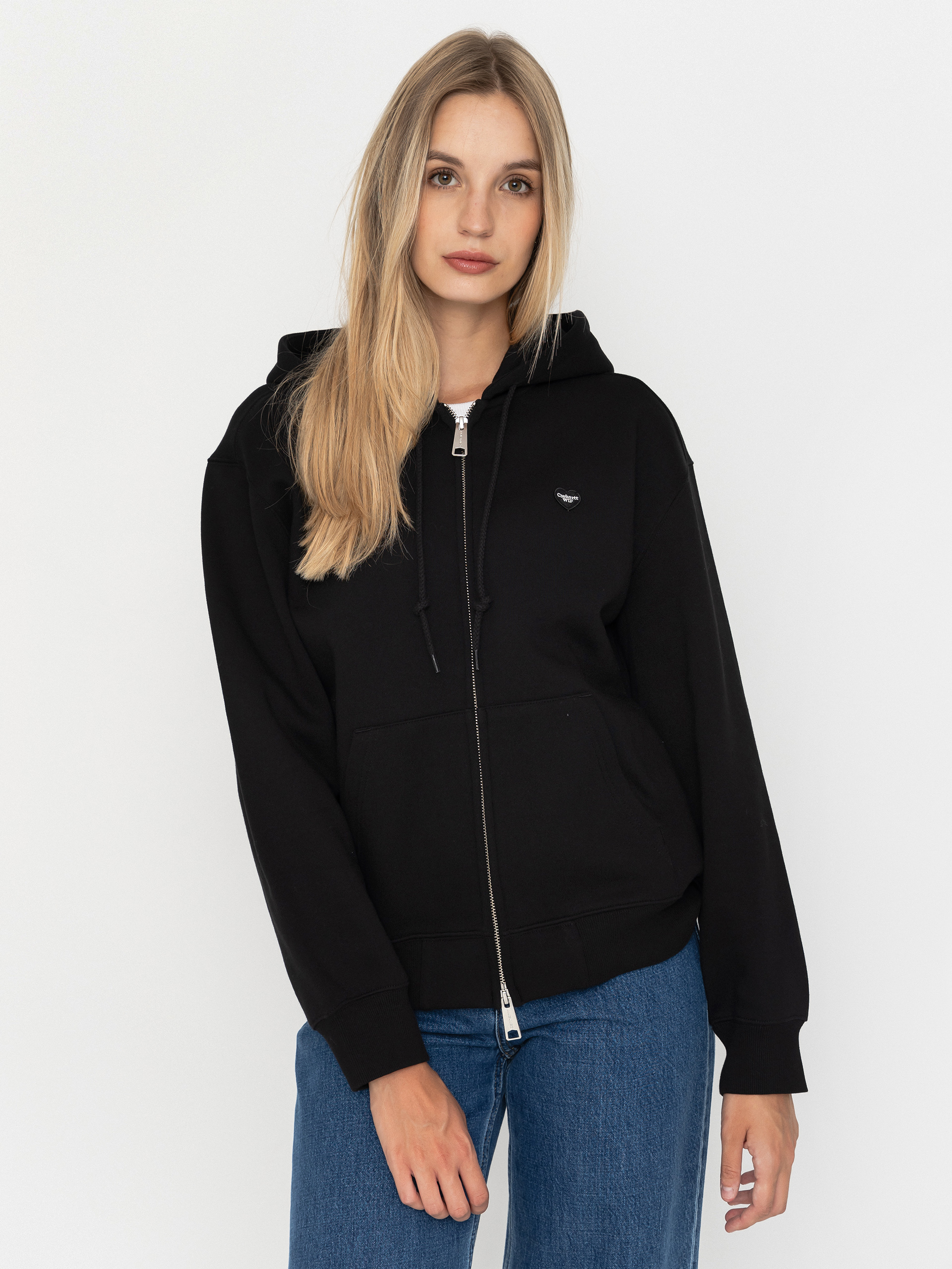 Bluza z kapturem Carhartt WIP Small Heart Patch ZHD Wmn (black/black)