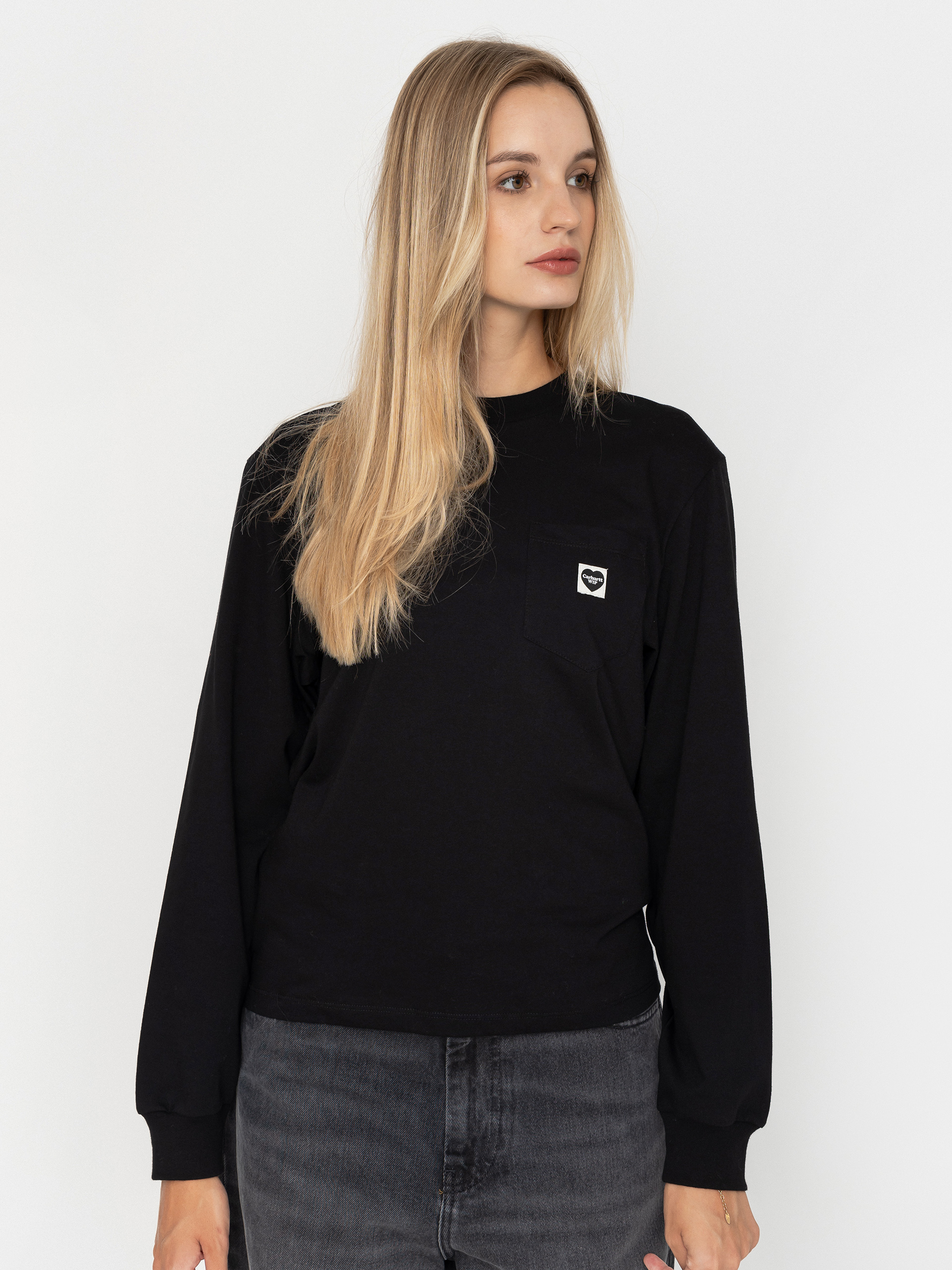 Longsleeve Carhartt WIP Pocket Small Heart Wmn (black/black)