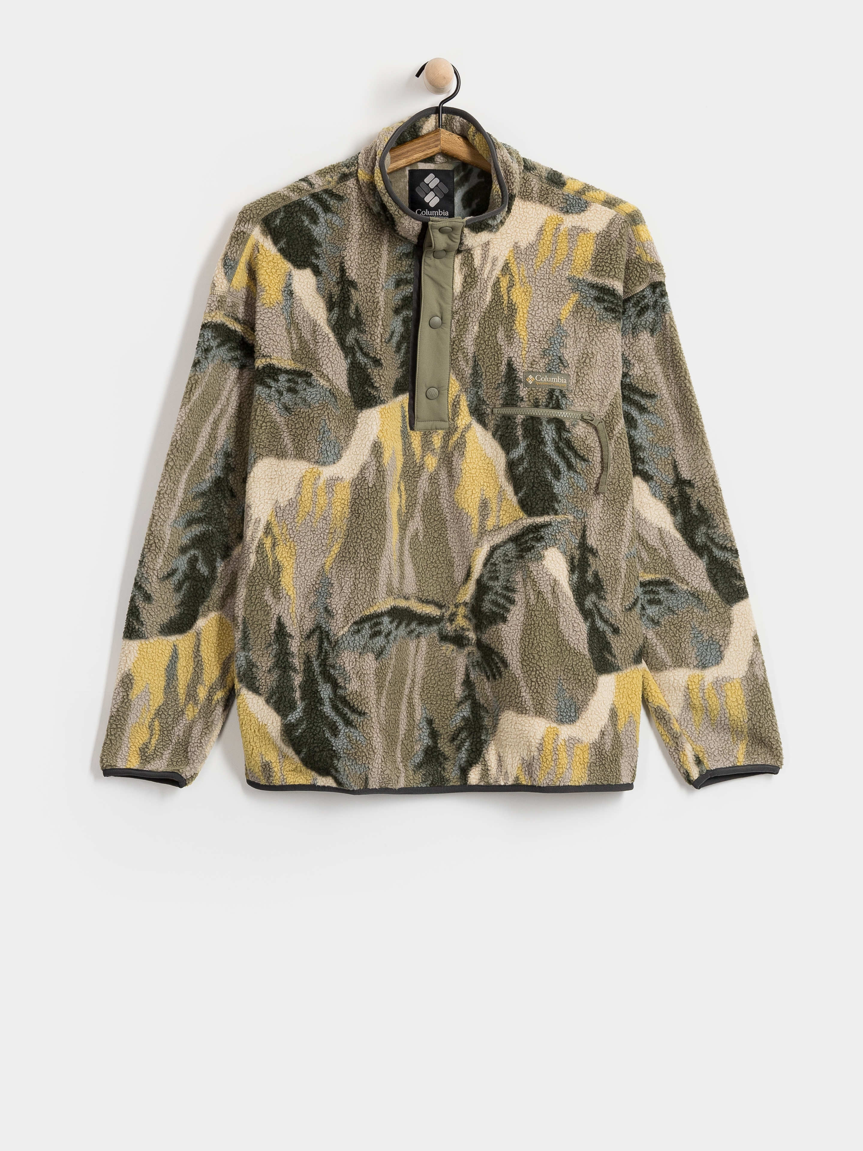 Męski Polar Columbia Helvetia II Printed Half Snap (stone green soa)