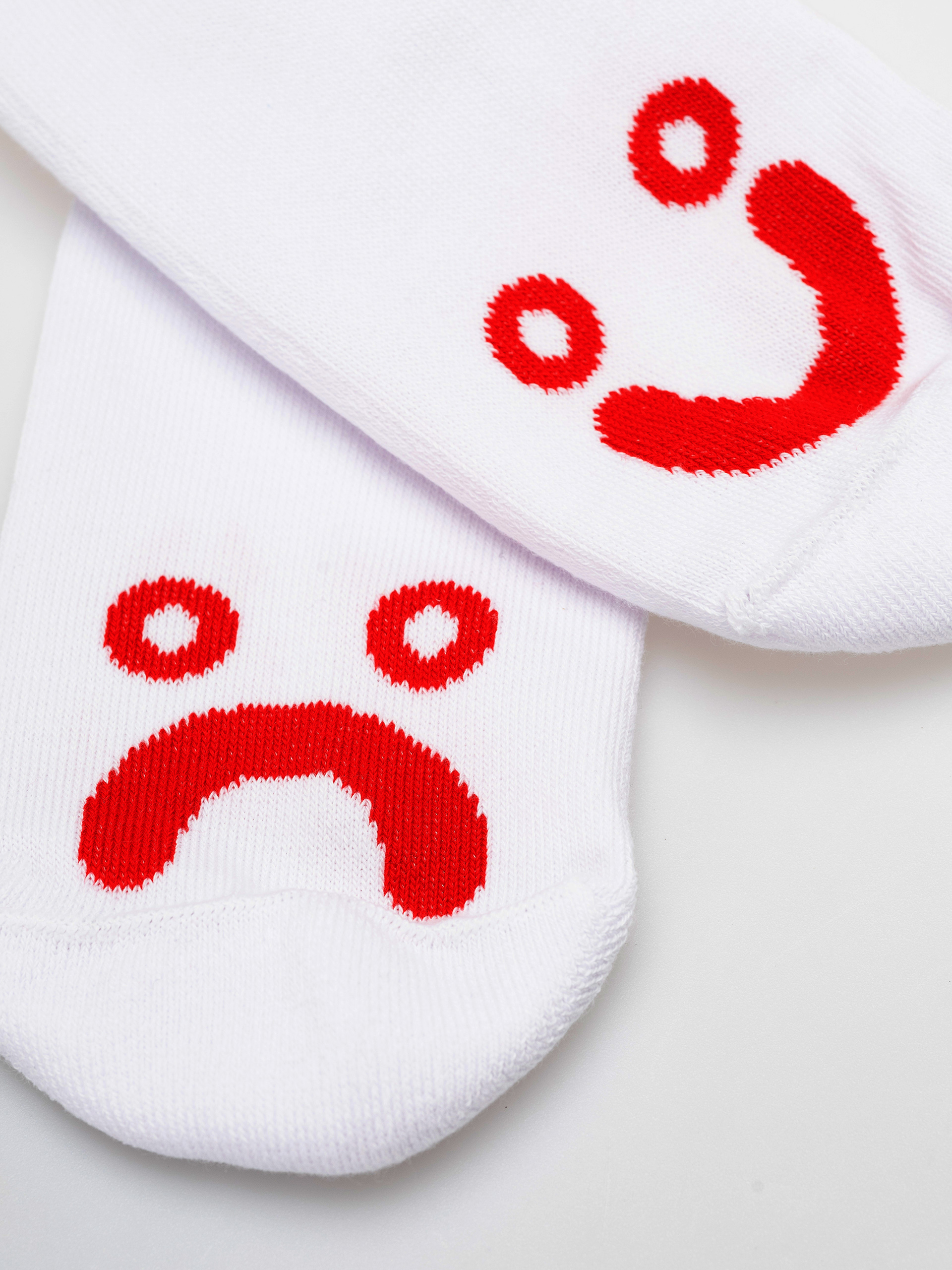Skarpetki Polar Skate Happy Sad (white/red)