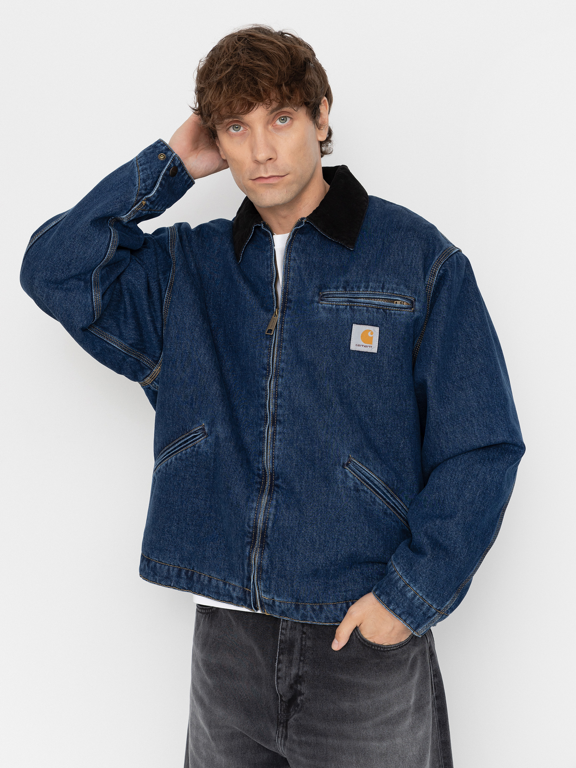 Kurtka Carhartt WIP OG Detroit (blue/black/stone washed)