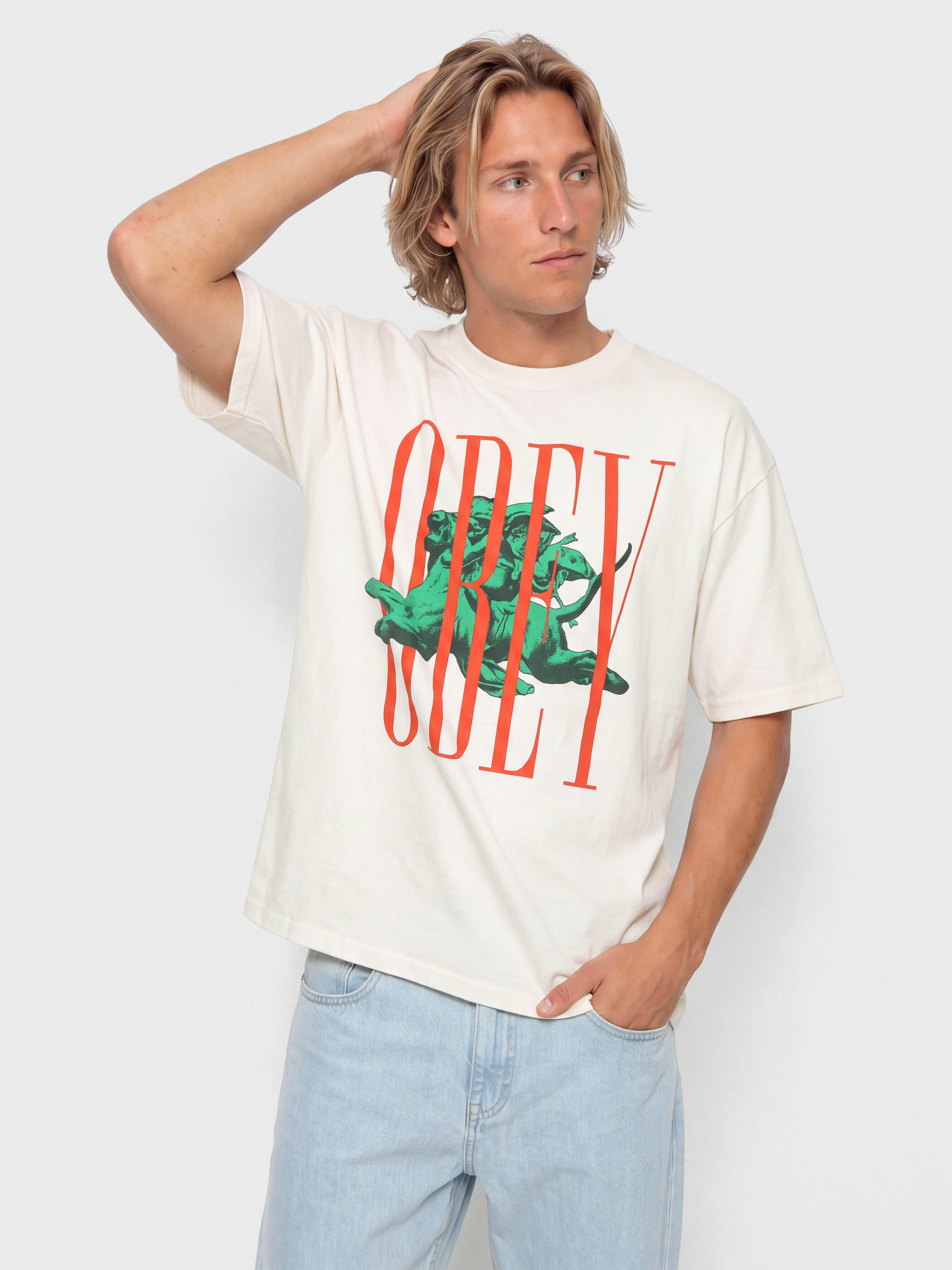 T-shirt OBEY Pillars (vintage white)