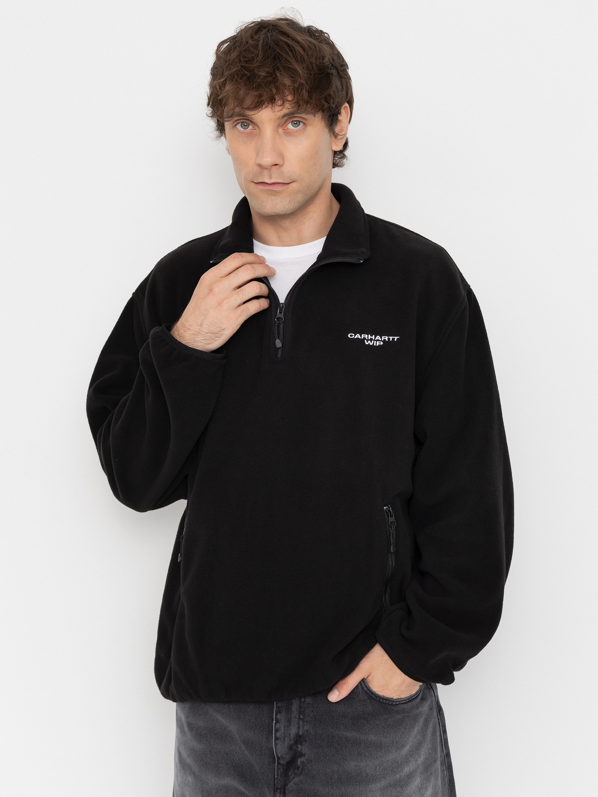Polar Carhartt WIP Edmore Half Zip (black/white)