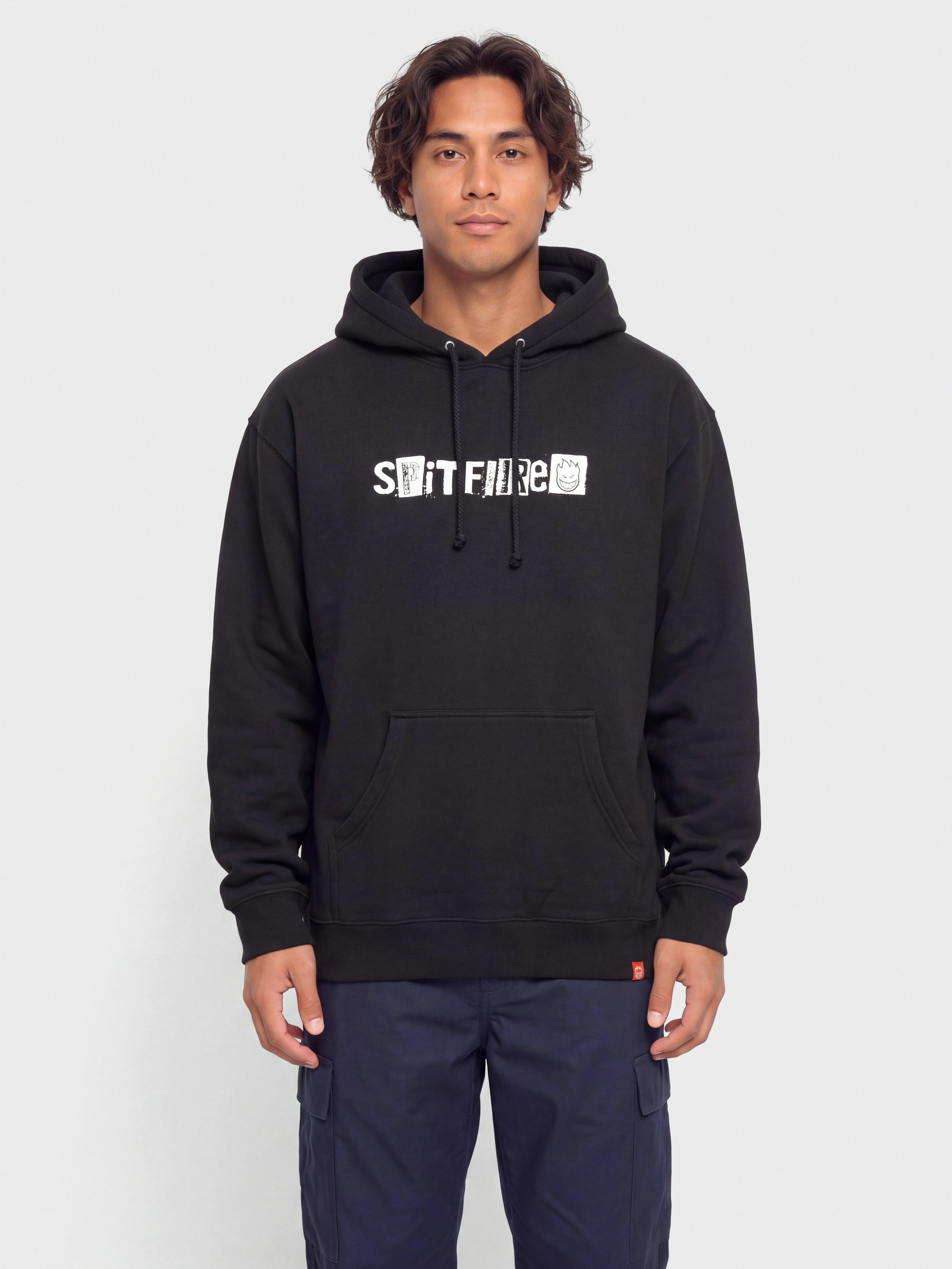 Bluza z kapturem Spitfire Ransom II HD (black w/white print)