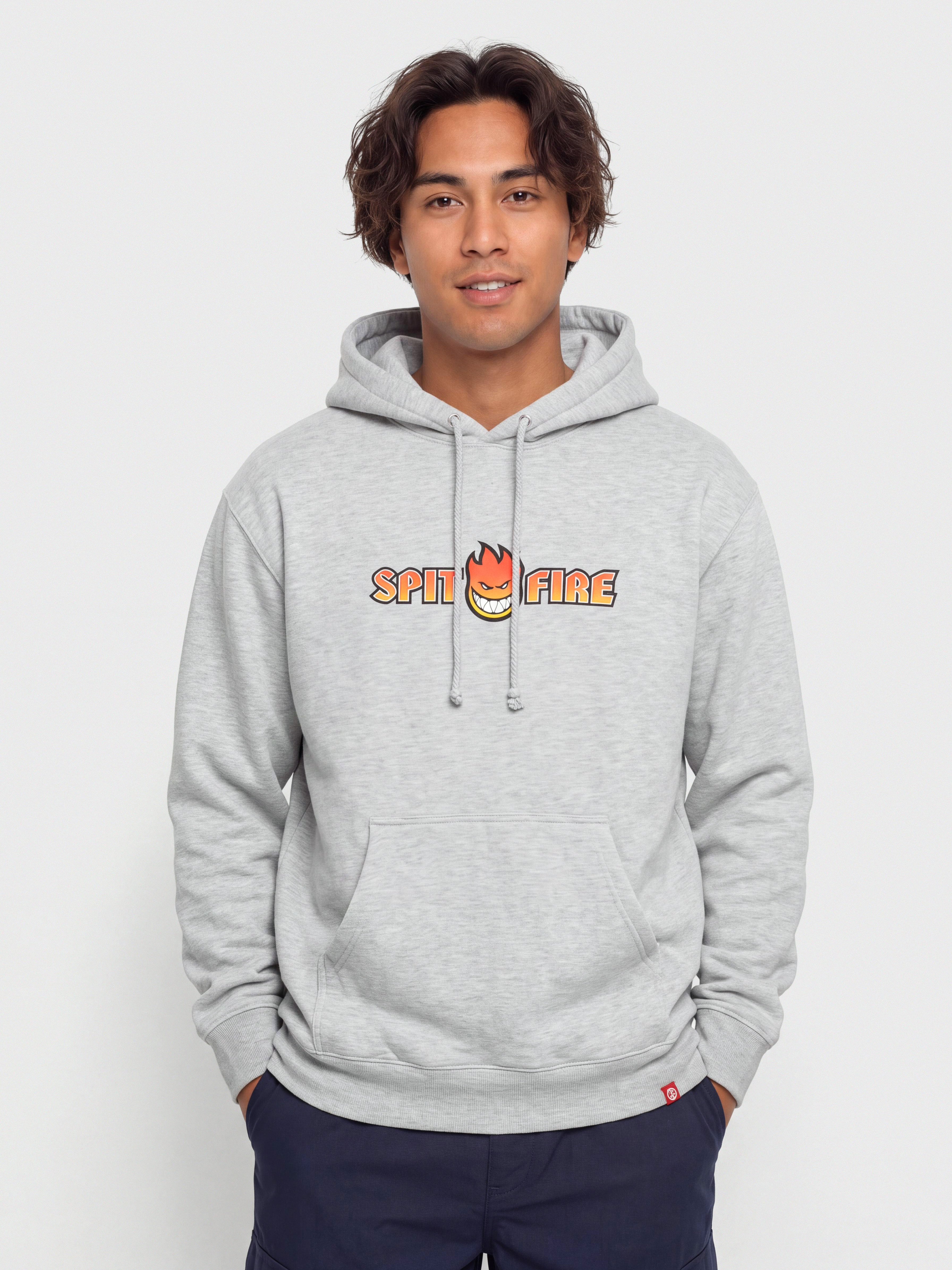 Bluza z kapturem Spitfire Og Split Fade Fill HD (grey heather w/multi color print)