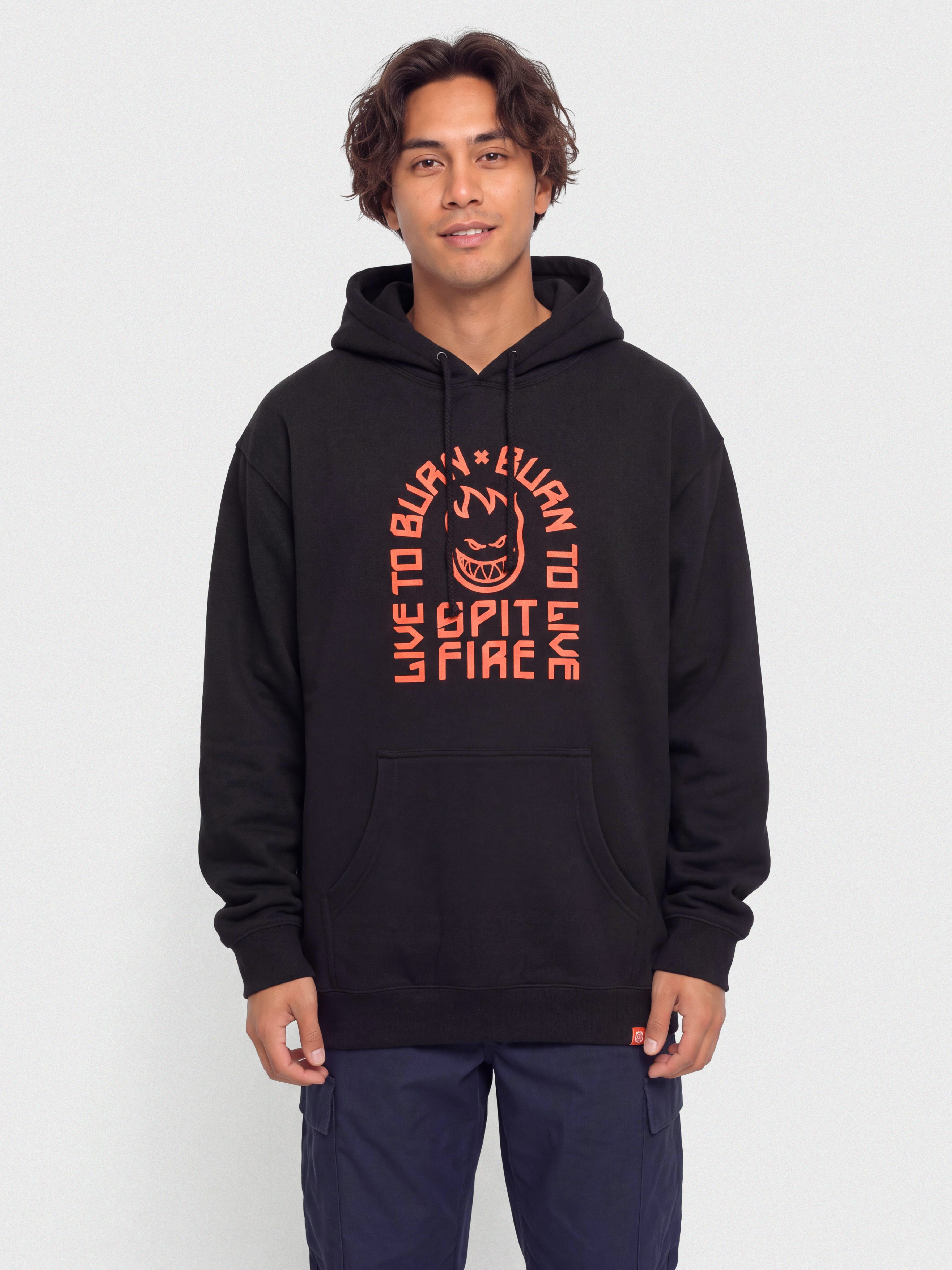 Bluza z kapturem Spitfire Ltb Arch HD (black w/red print)
