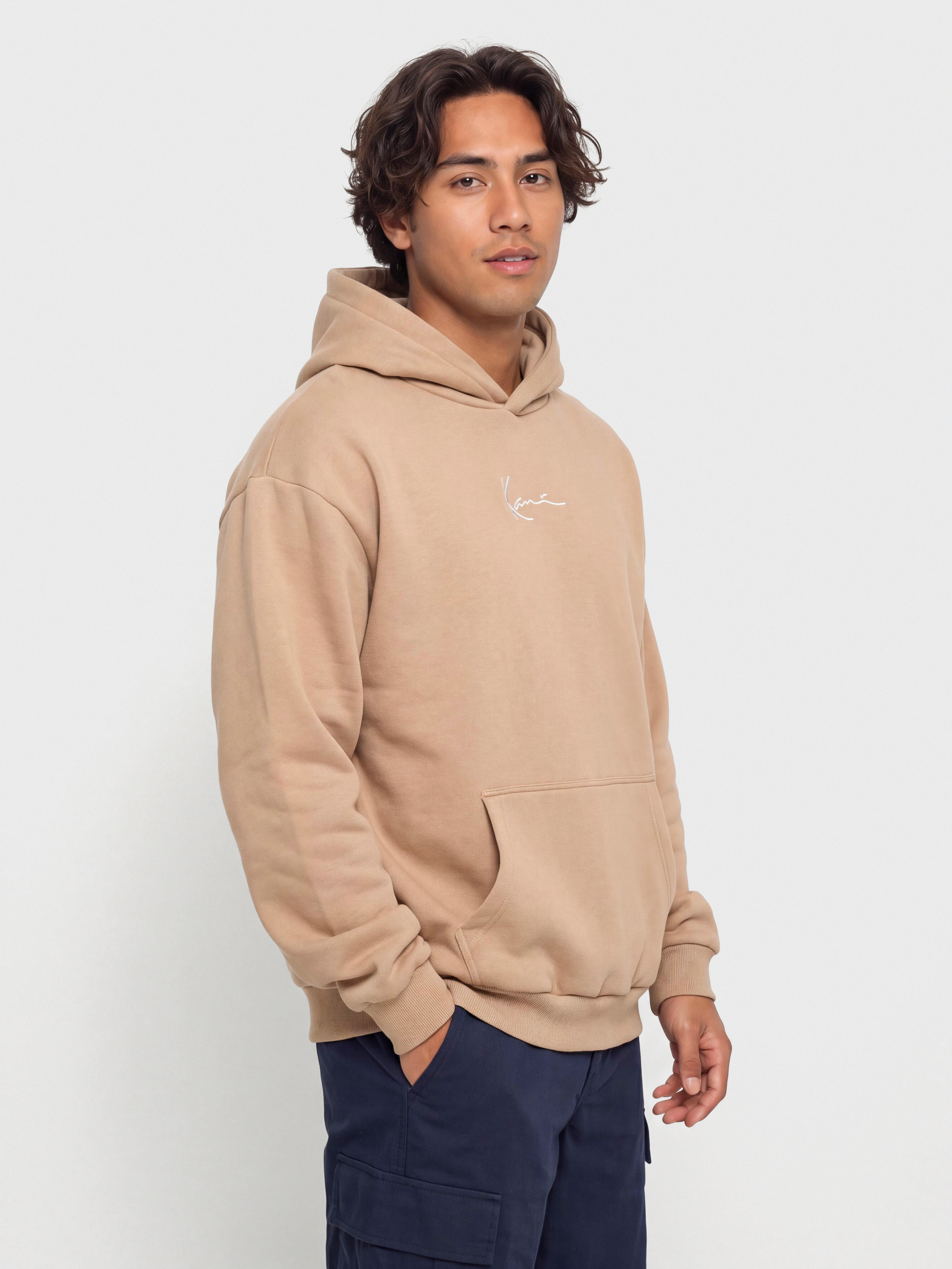Bluza z kapturem Karl Kani Small Signature Essential OS HD (taupe)