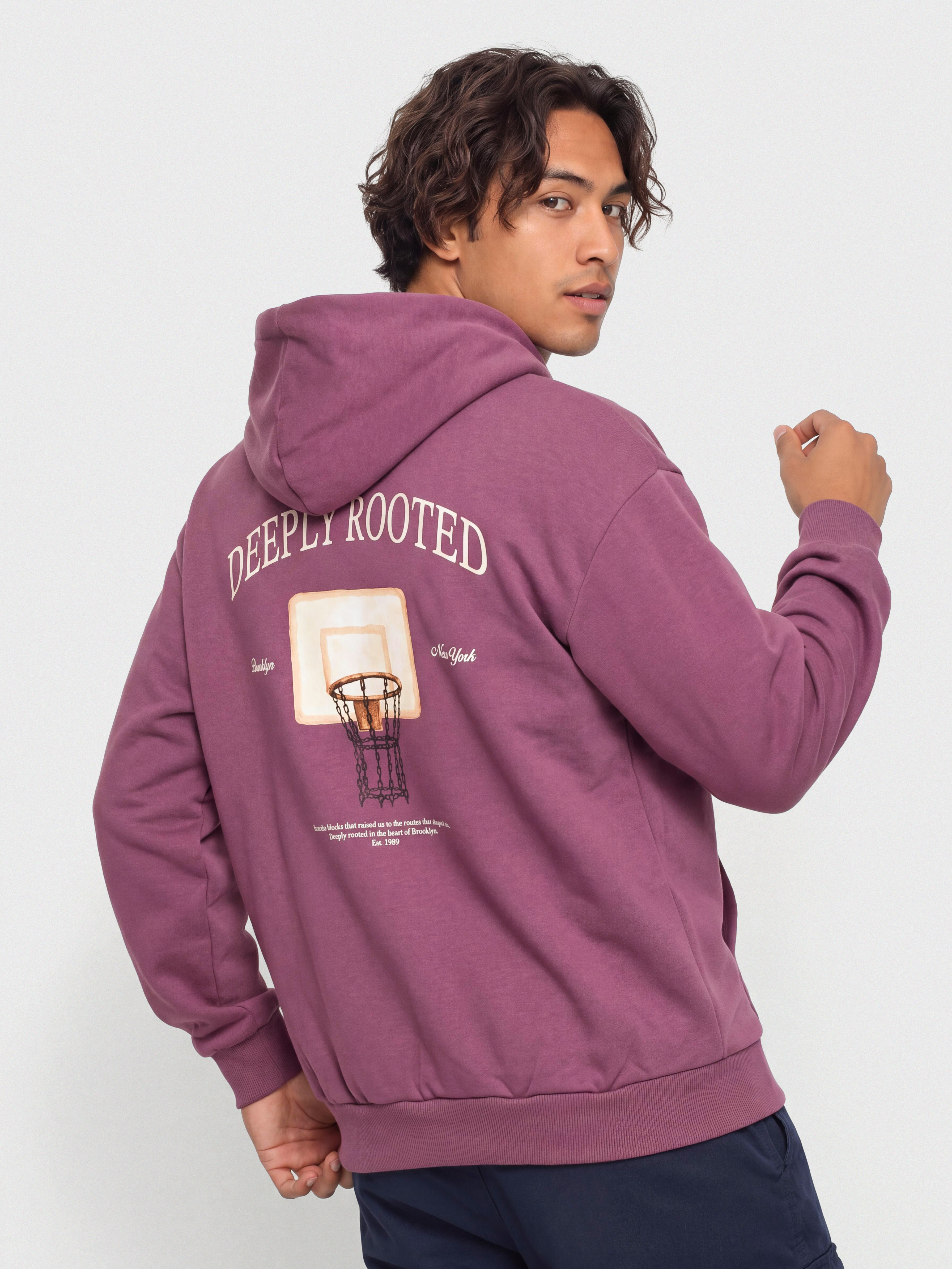 Bluza z kapturem Karl Kani Signature Hoop Oversized HD (berry)