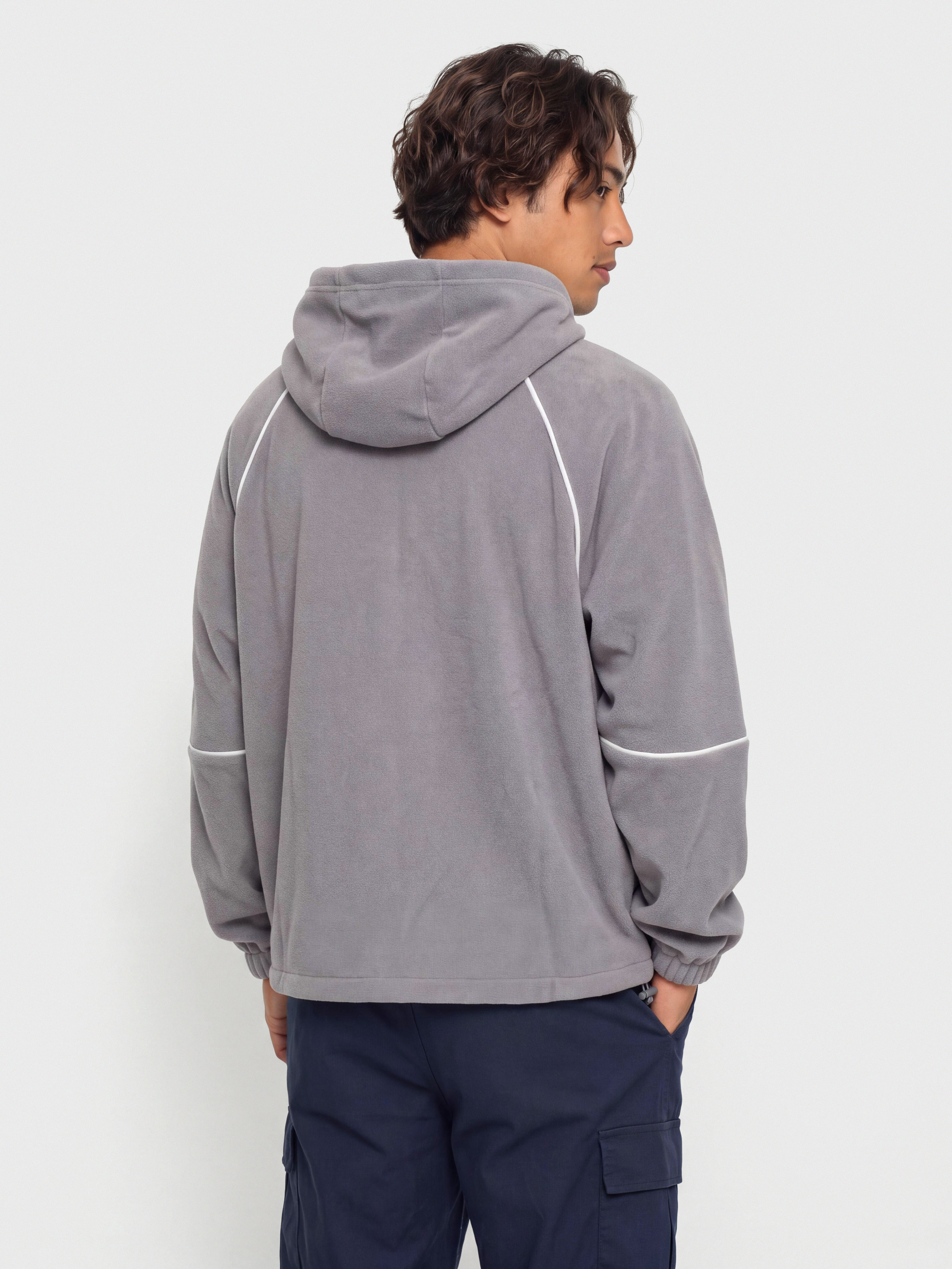 Bluza z kapturem New Balance Trackside Polar Fleece HD (off line grey)