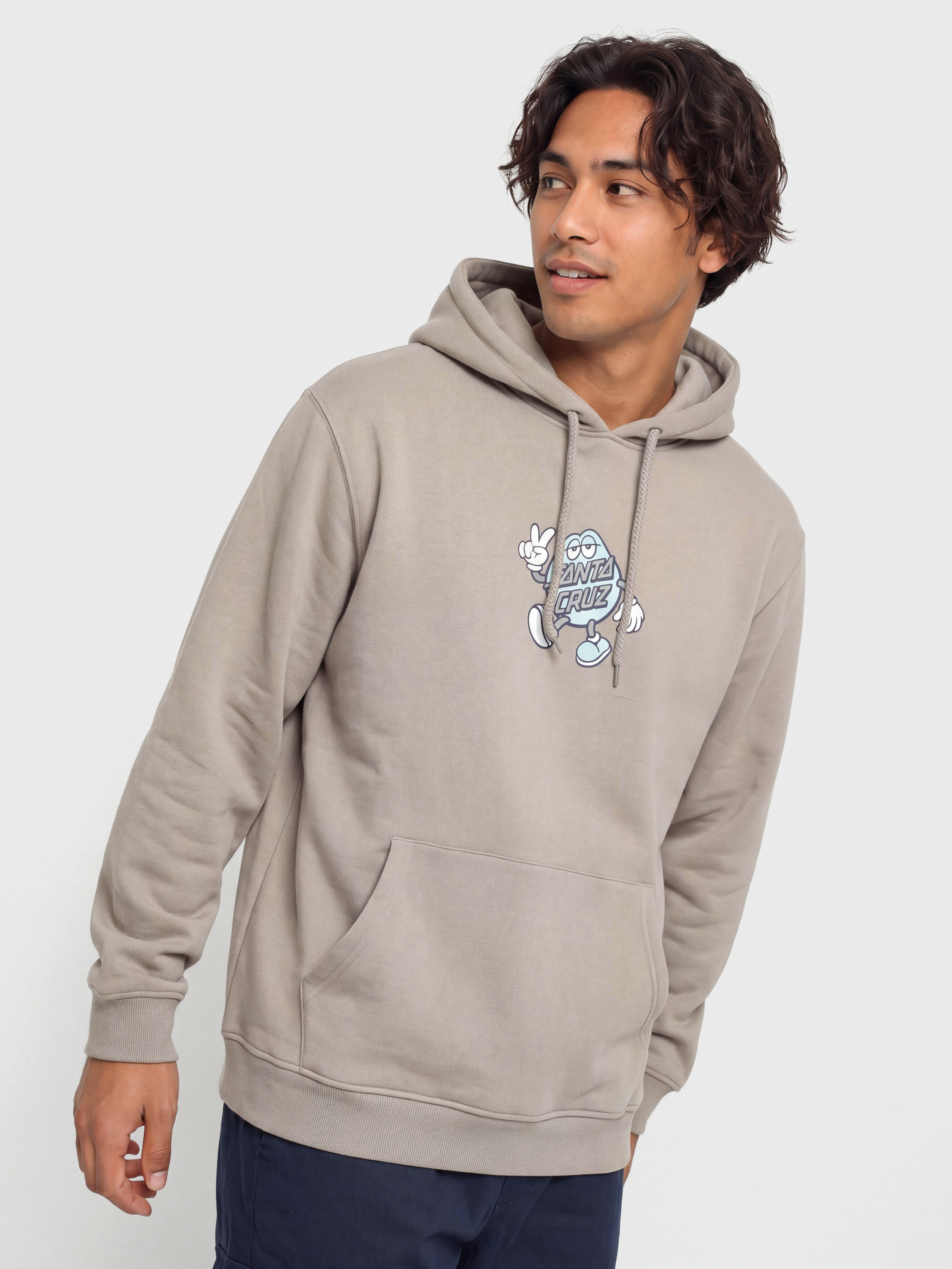 Bluza z kapturem Santa Cruz Dot Guy Front HD (warm grey)