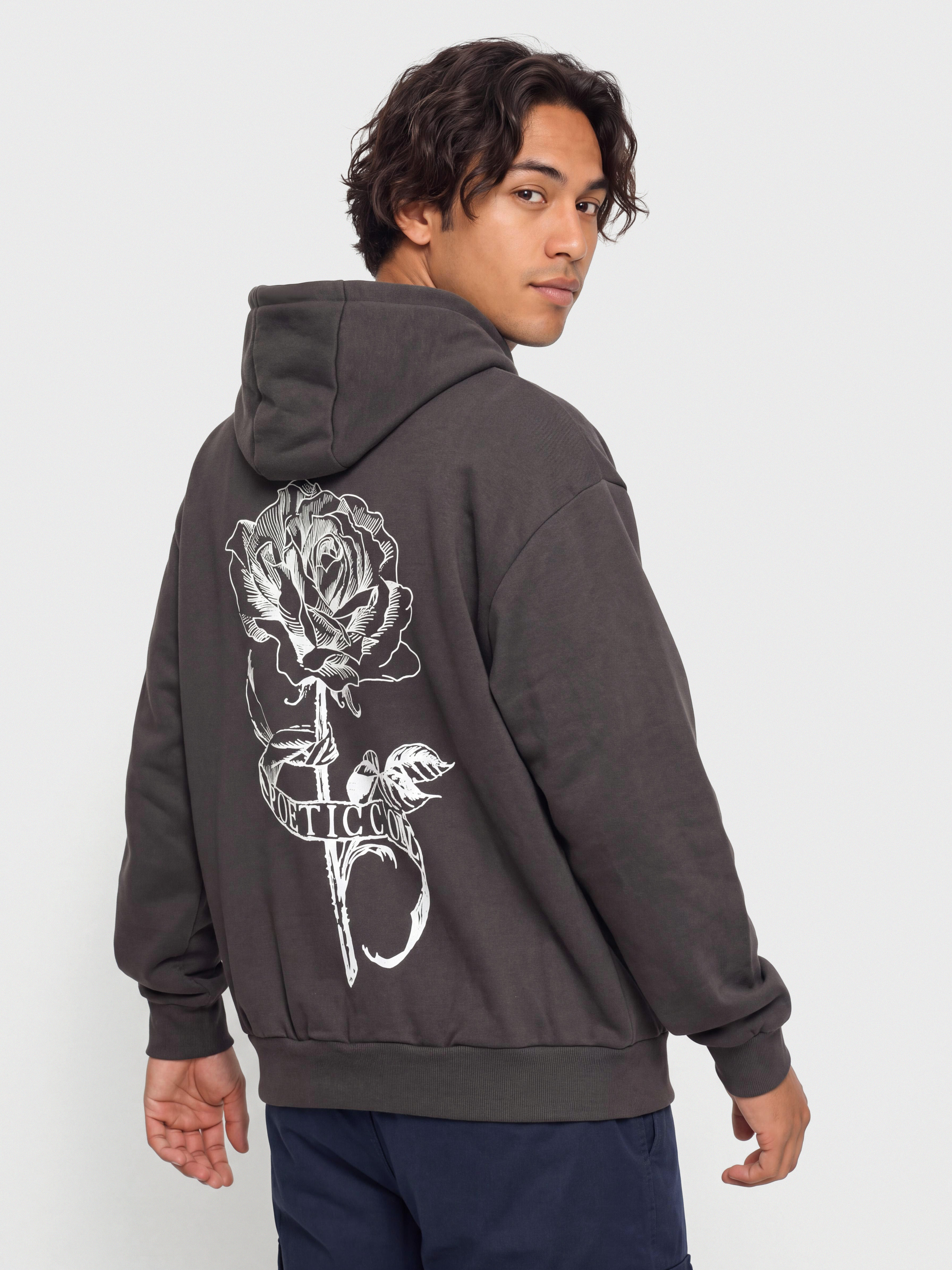 Bluza z kapturem Poetic Collective Thinking About You HD (iron grey)