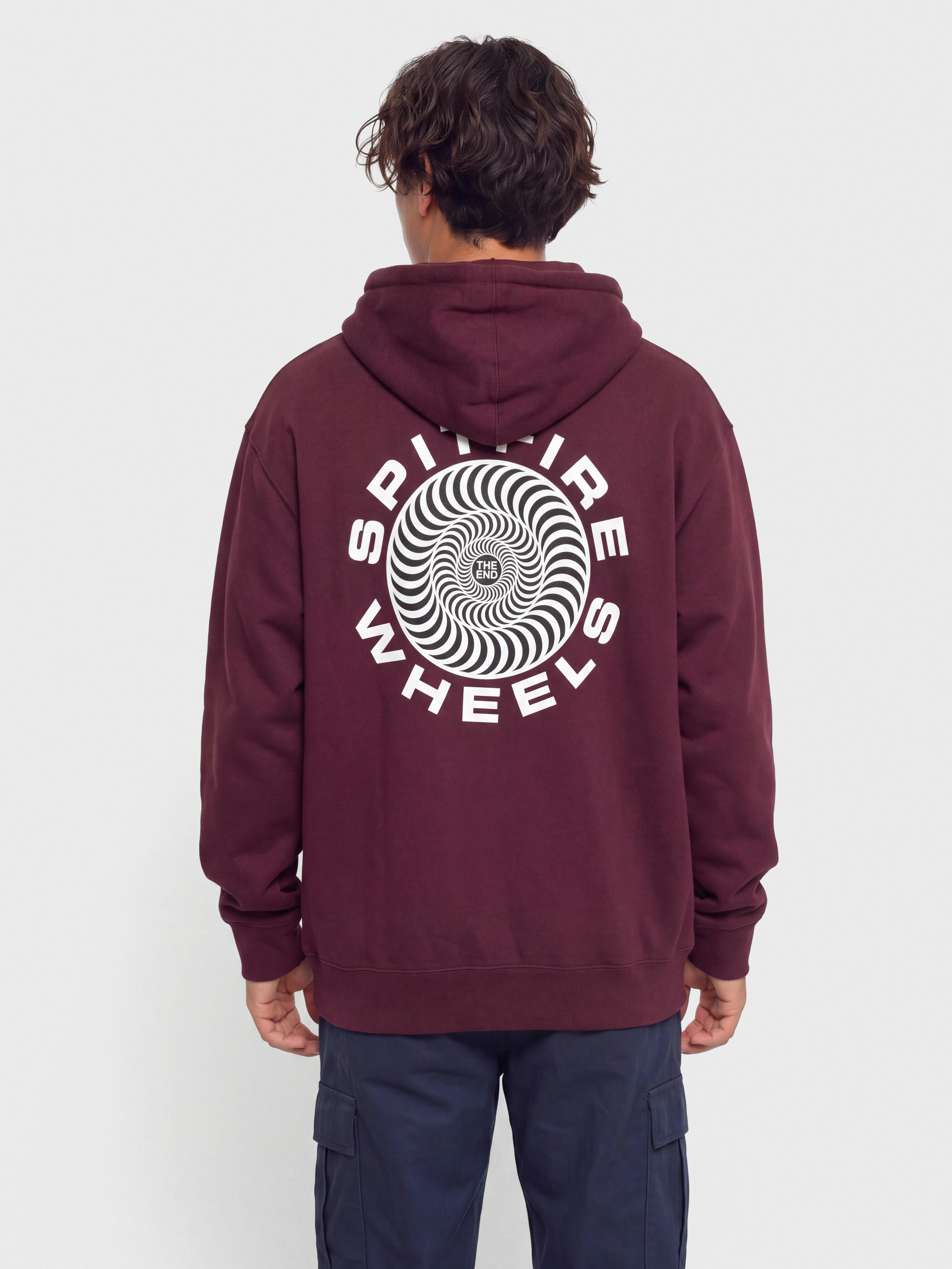 Bluza z kapturem Spitfire Classic 87 Swirl Fill HD (maroon w/white&black prints)