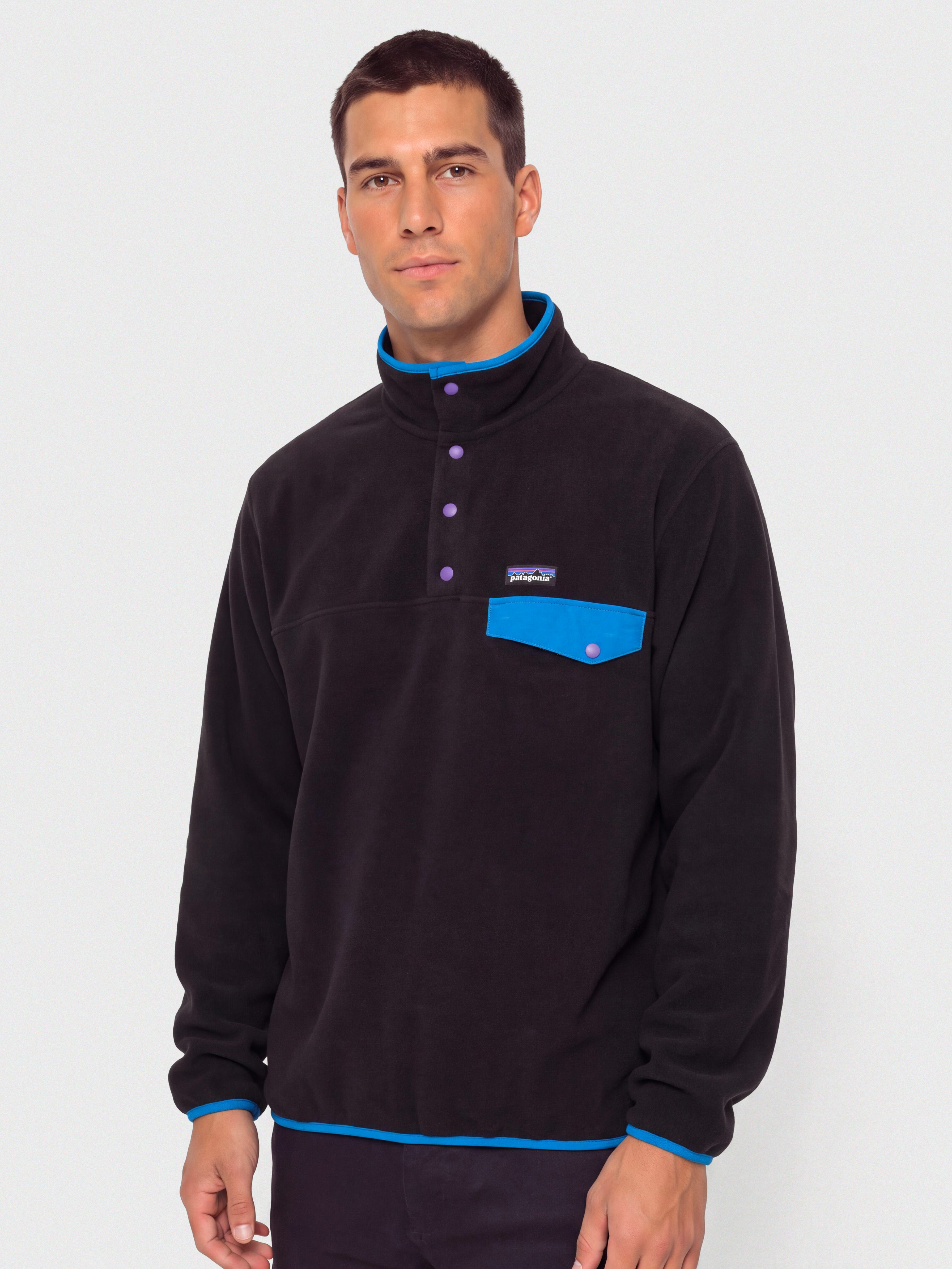 Polar Patagonia LW Synch Snap T (black w/p6 blue)