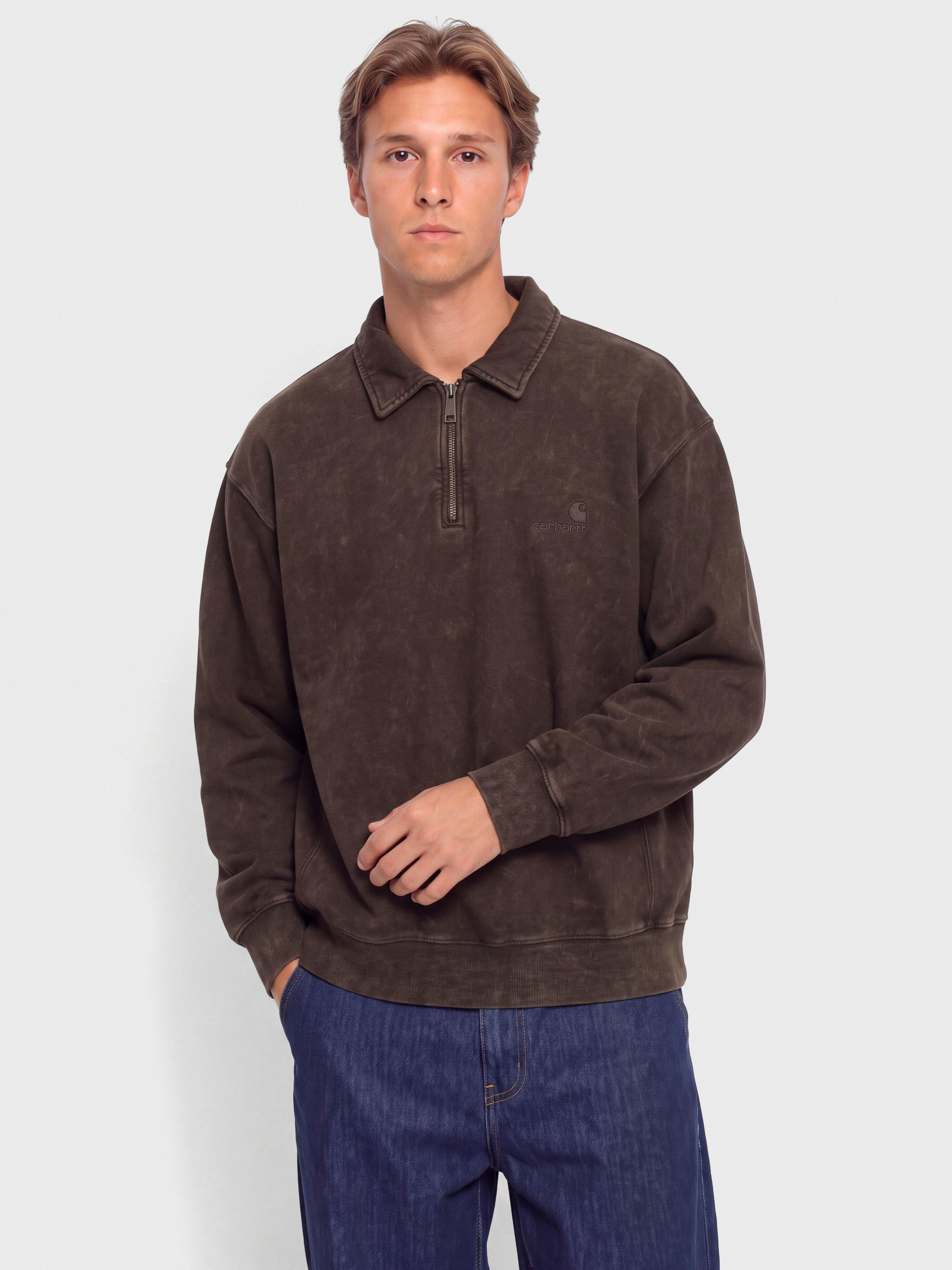 Bluza Carhartt WIP Lambert Polo (tobacco/moon wash)