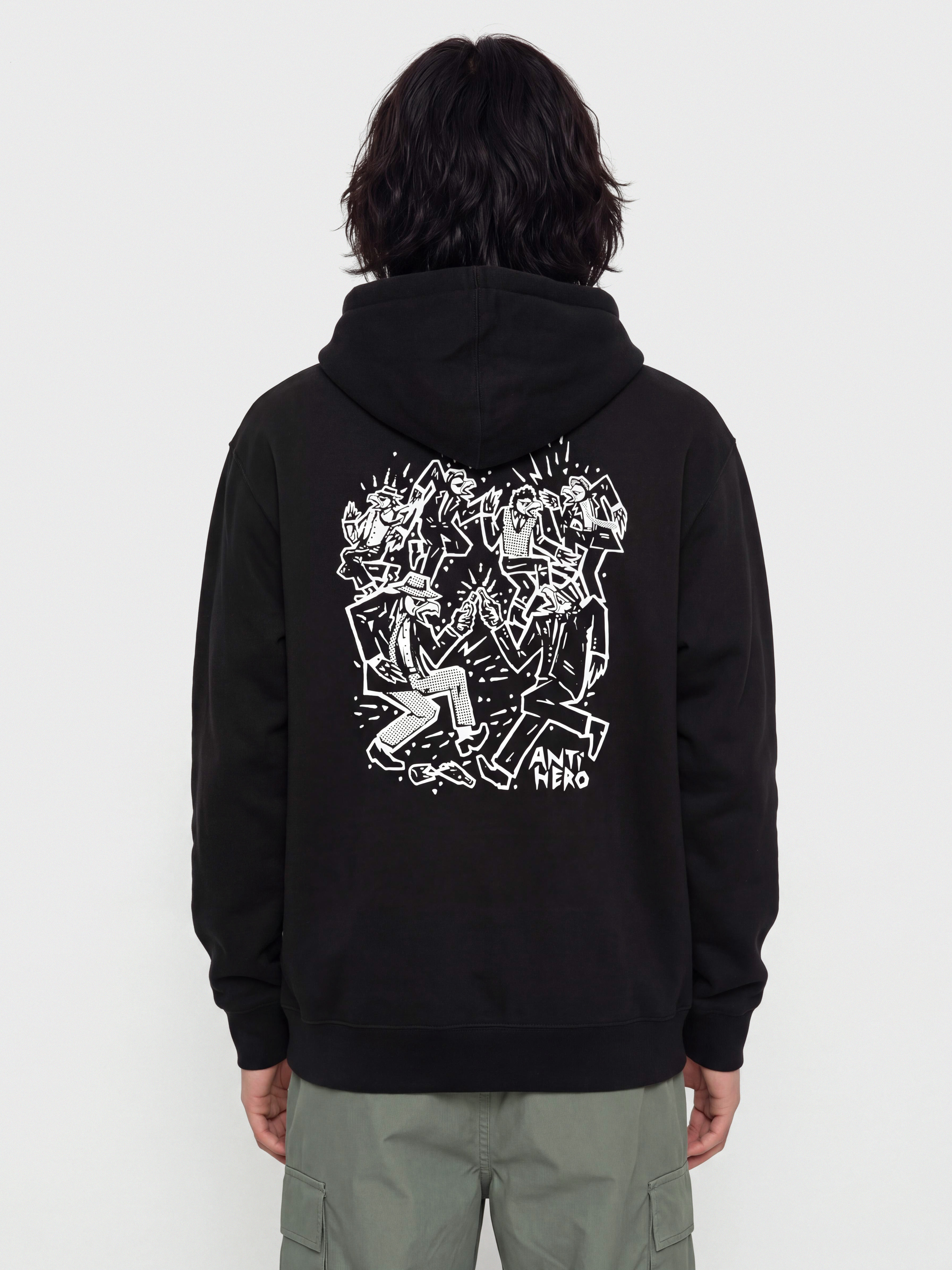 Bluza z kapturem Antihero Ruder Bwoys HD (black w/white print)