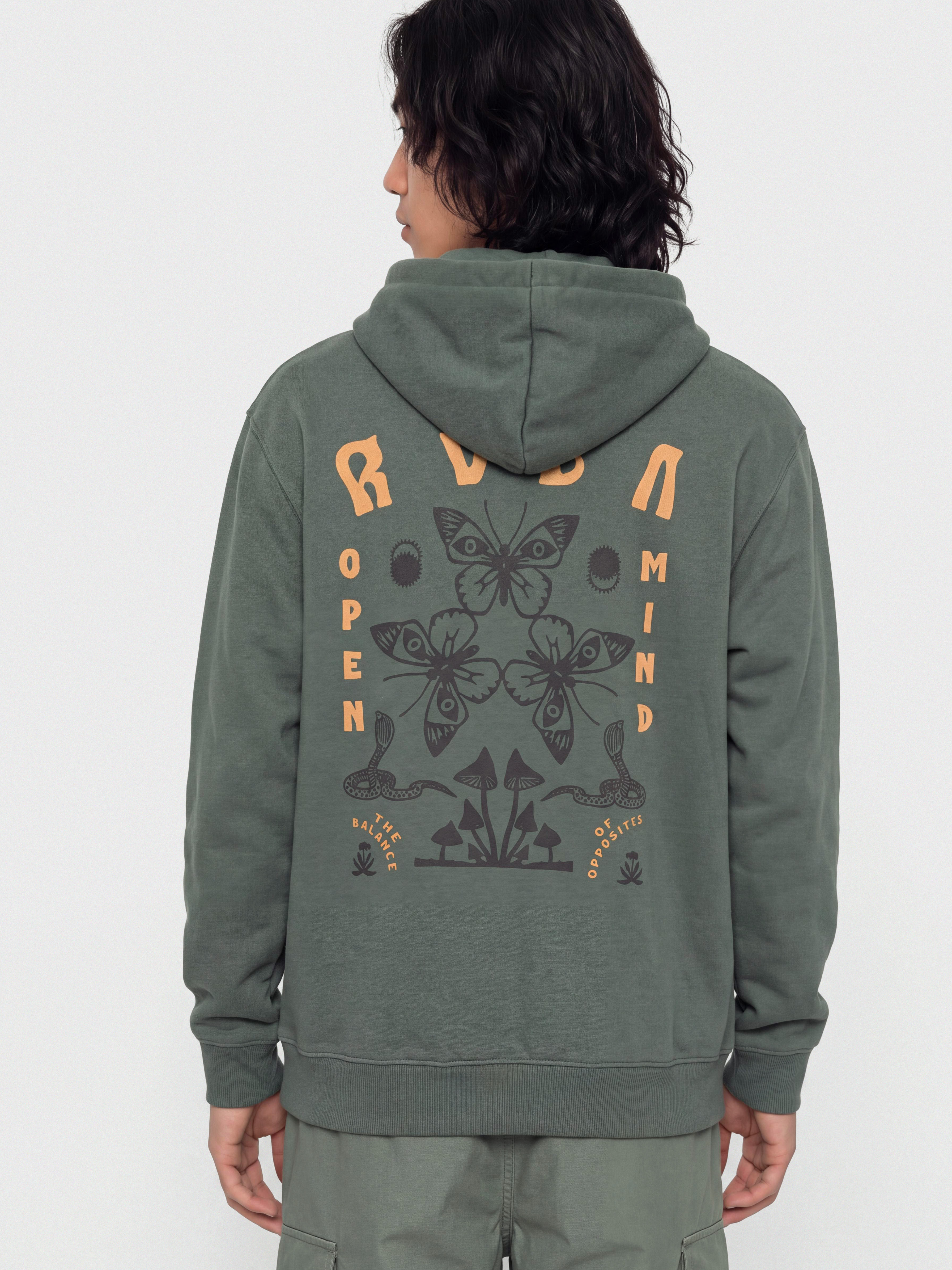 Bluza z kapturem RVCA Butterfly Poster HD (balsam green)