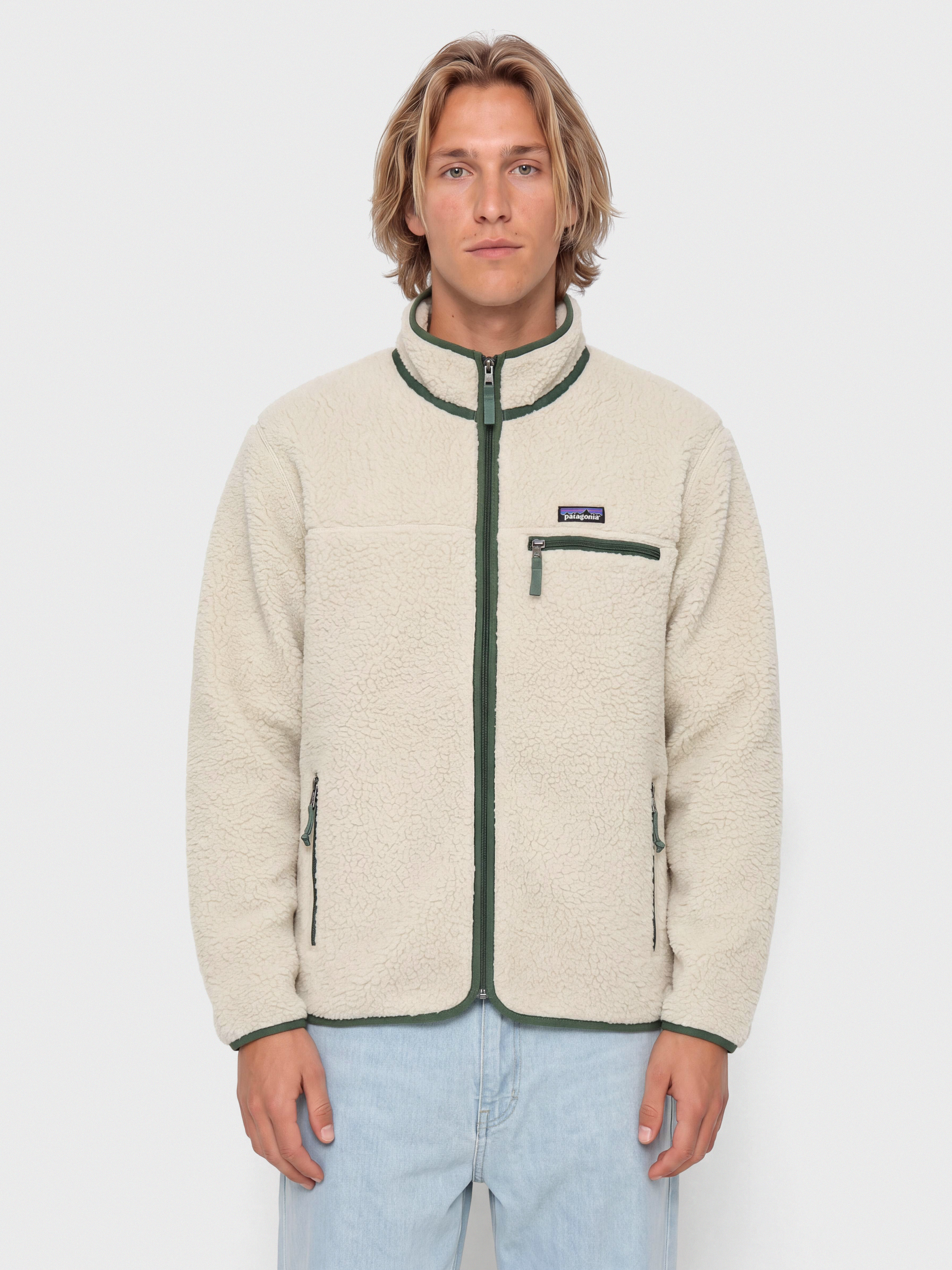 Kurtka Patagonia Retro Pile (pelican w/canopy green)
