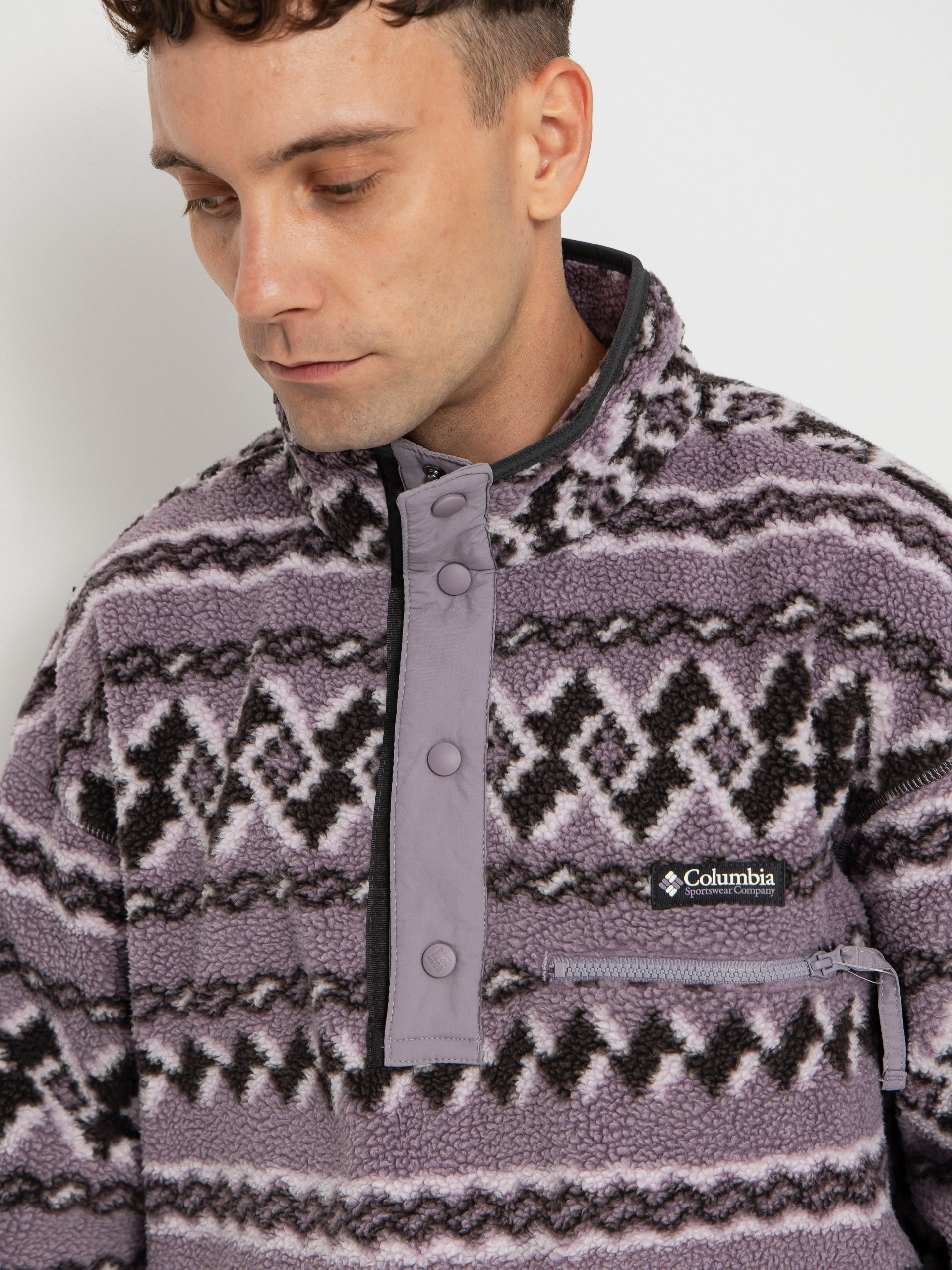 Męski Polar Columbia Helvetia II Printed Half Snap (shale purple knitknot)