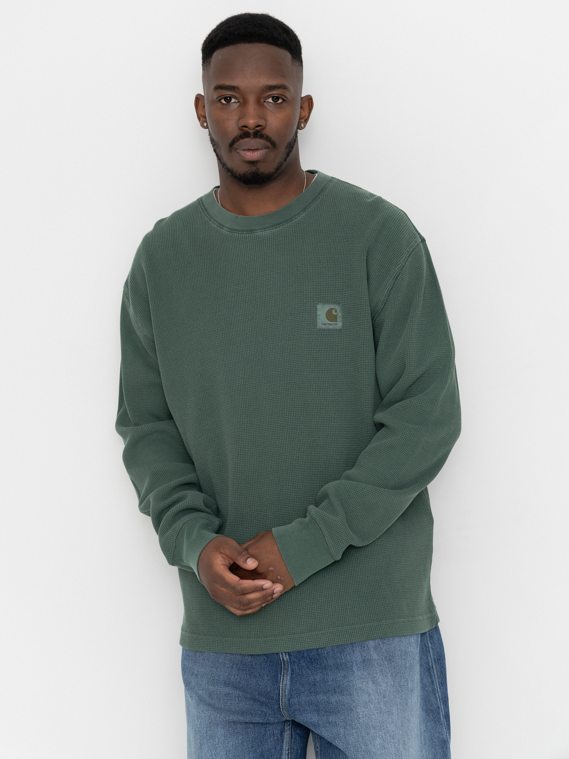 Longsleeve Carhartt WIP Vista Waffle (dark scarab/garment dyed)
