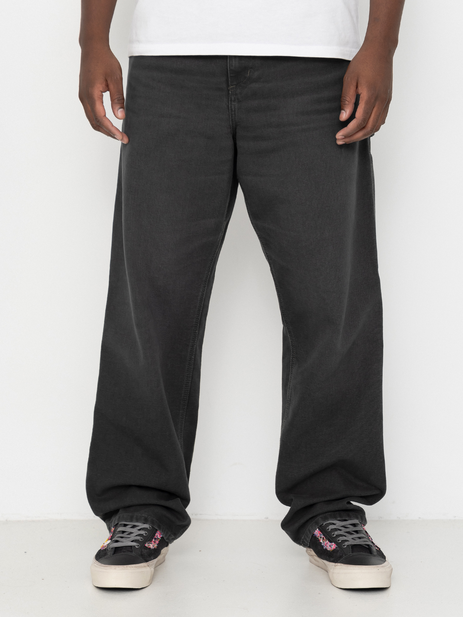 Spodnie Carhartt WIP Single Knee (raven/stone canvas)