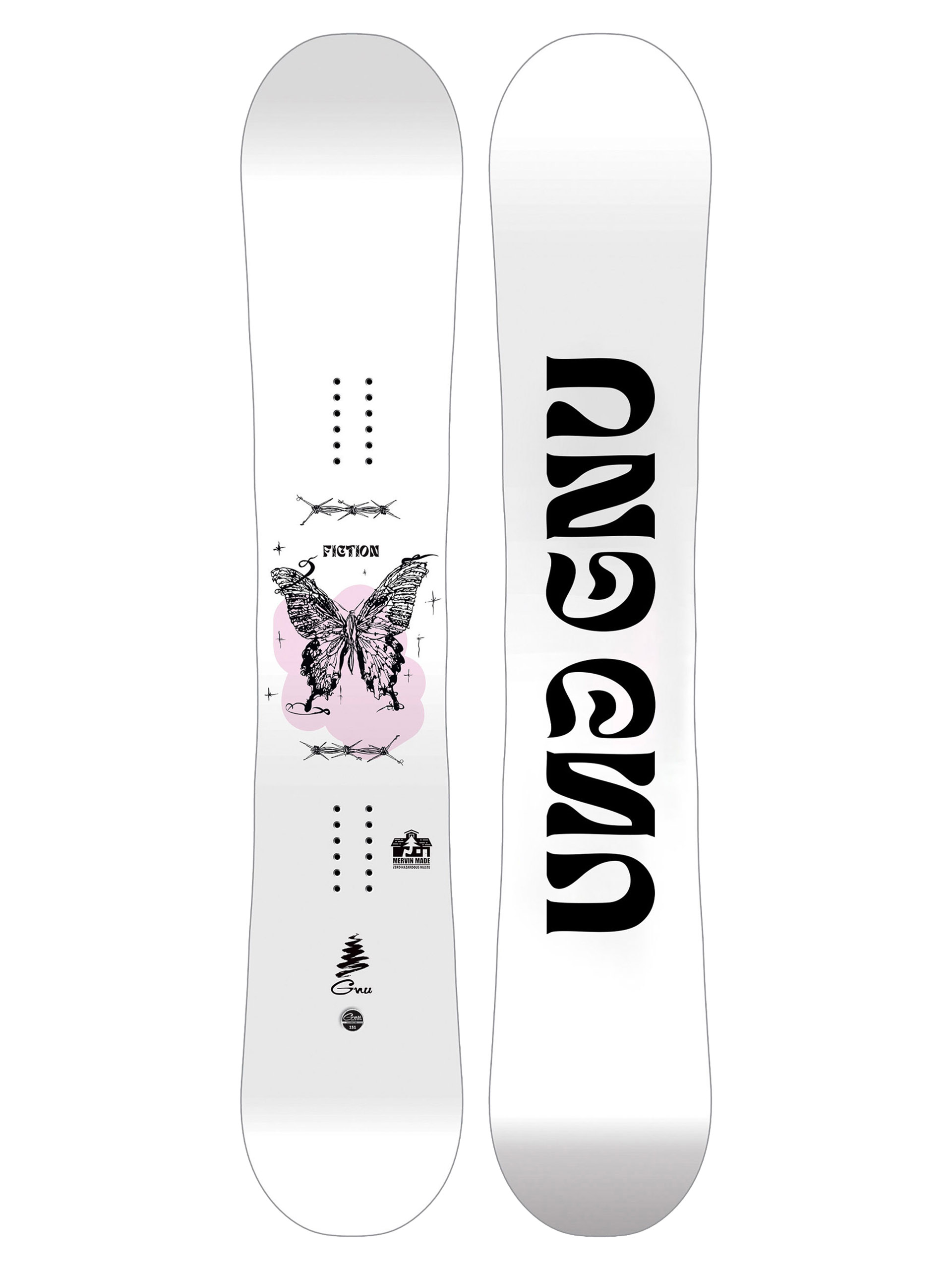 Deska snowboardowa Gnu Fiction Wmn (white/black)