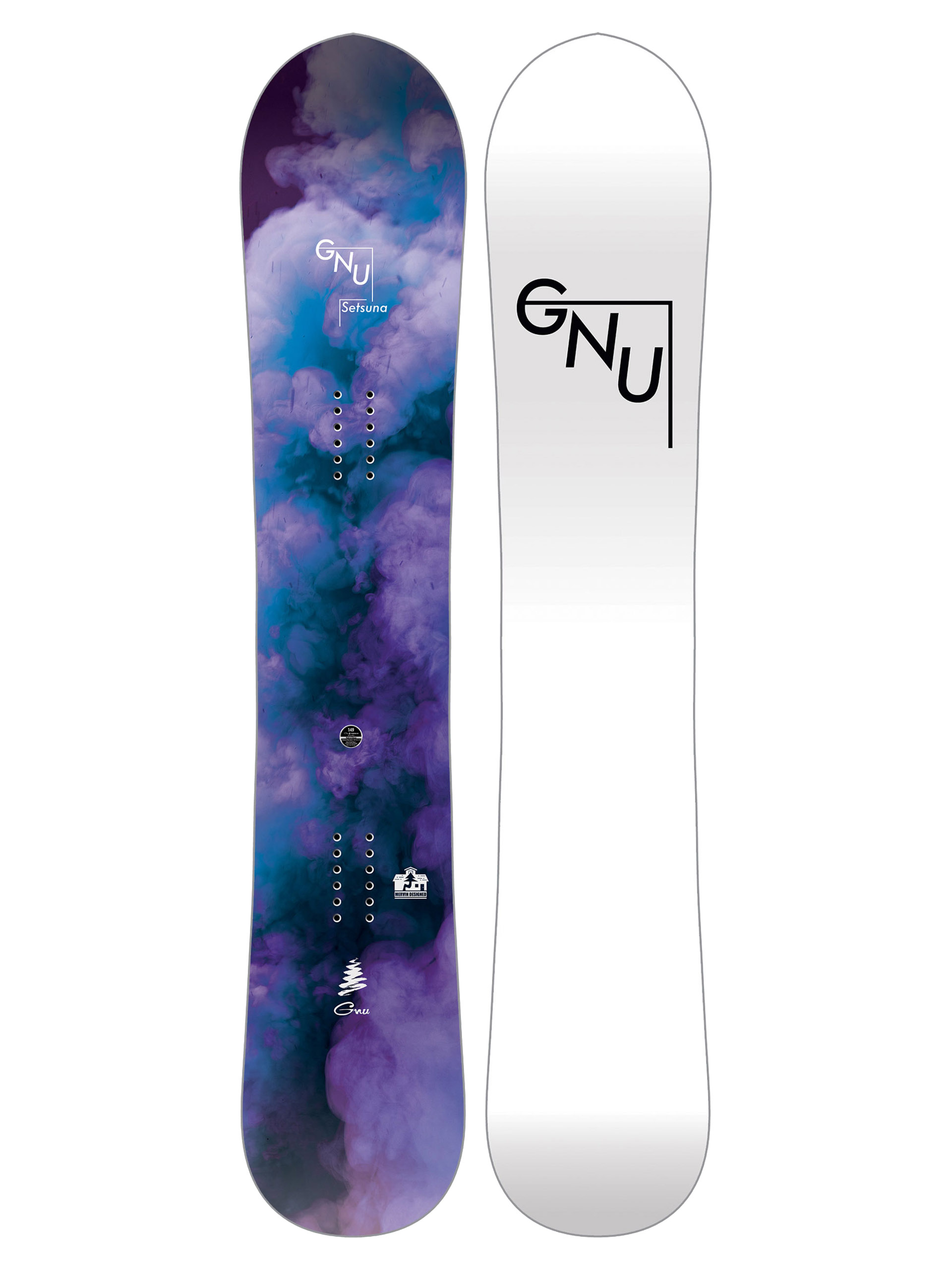 Deska snowboardowa Gnu Setsuna Wmn (white/black)